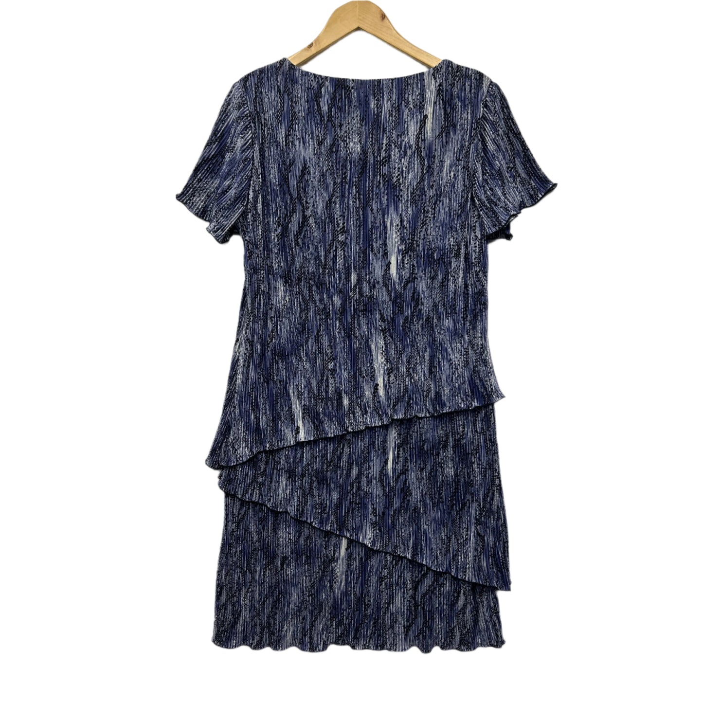 Liz Jordan Dress Size 14 Large Short Sleeve Pleated Layered