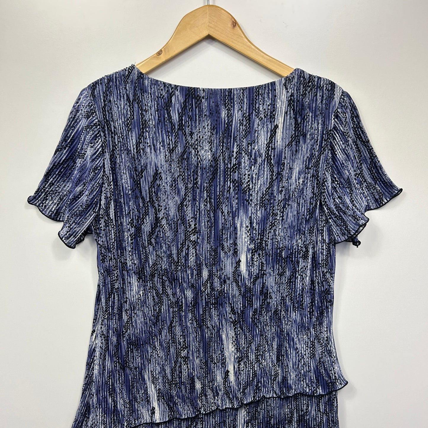 Liz Jordan Dress Size 14 Large Short Sleeve Pleated Layered
