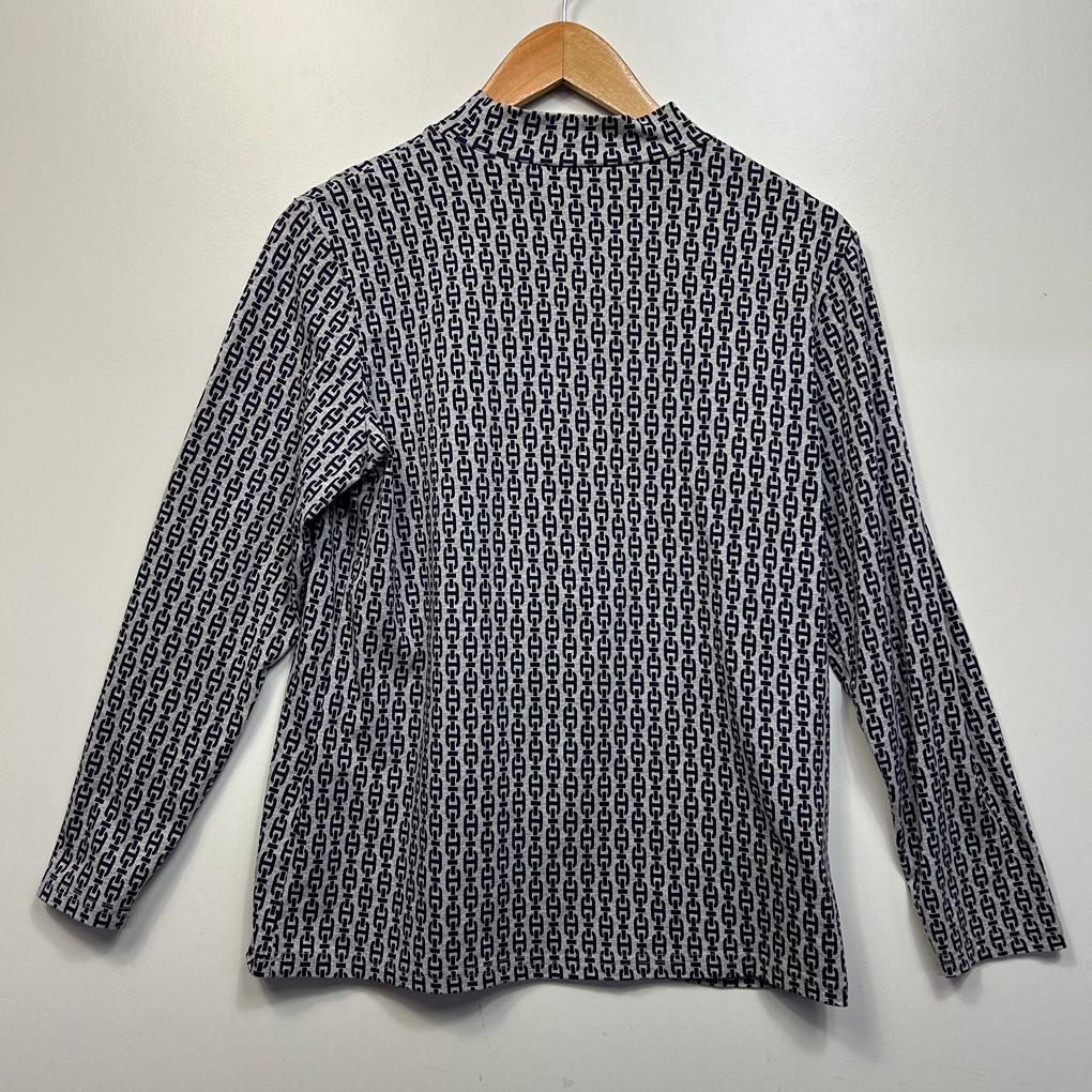 Black Pepper Grey Purple Print Top - Size 12