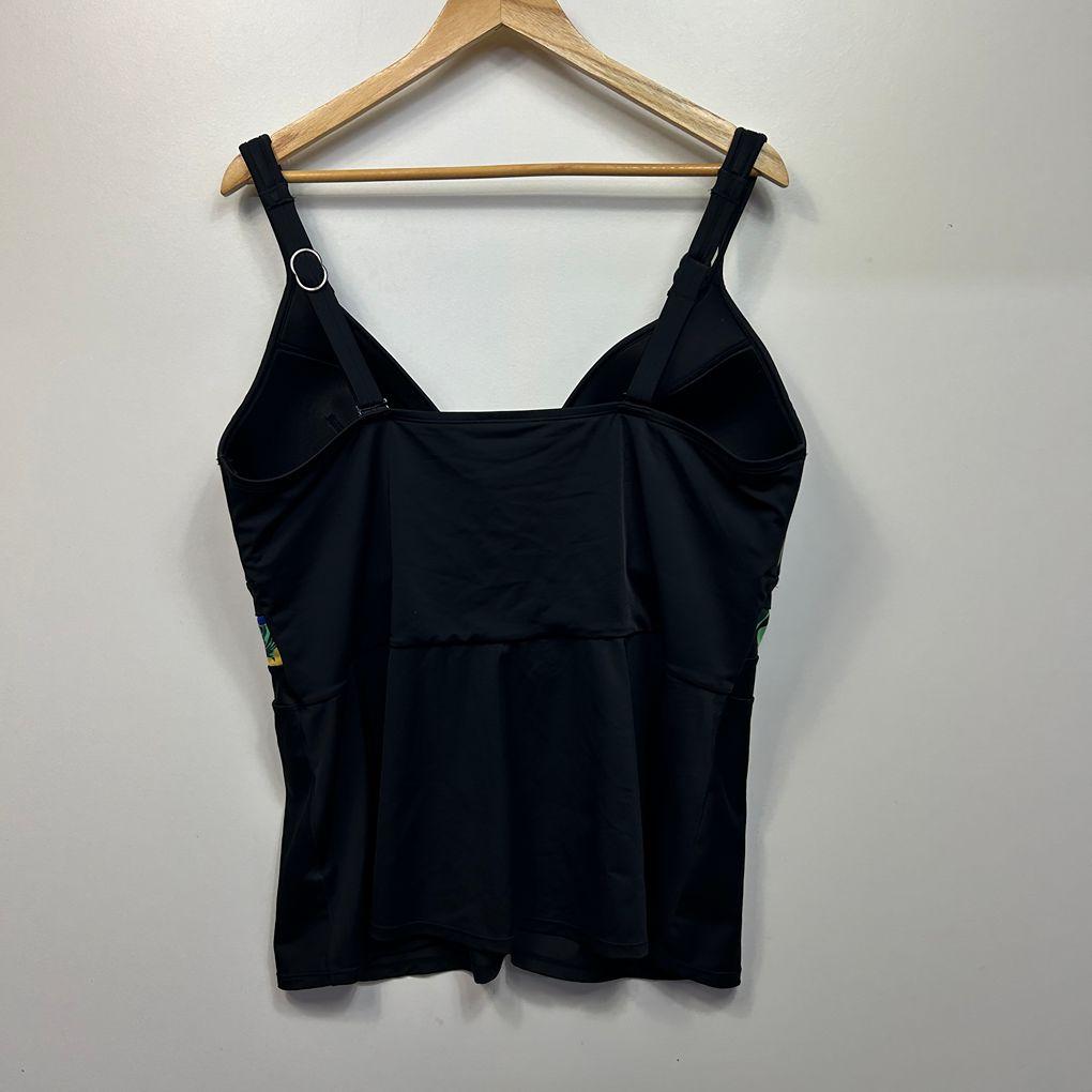 City Chic Black Swim Tankini Top - Size 22/XL