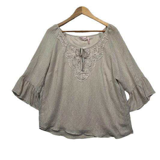 Millers Top Size 14 Beige Natural 3/4 Sleeve New