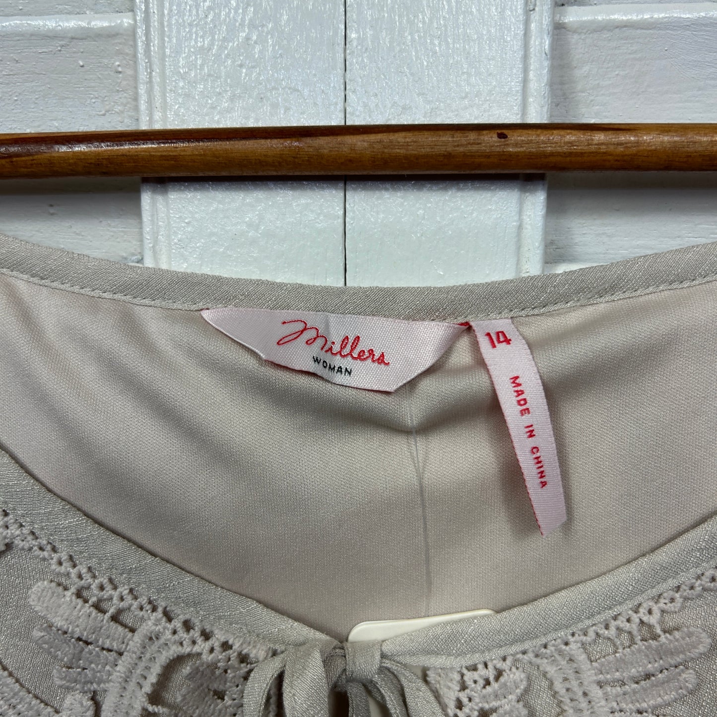 Millers Top Size 14 Beige Natural 3/4 Sleeve New