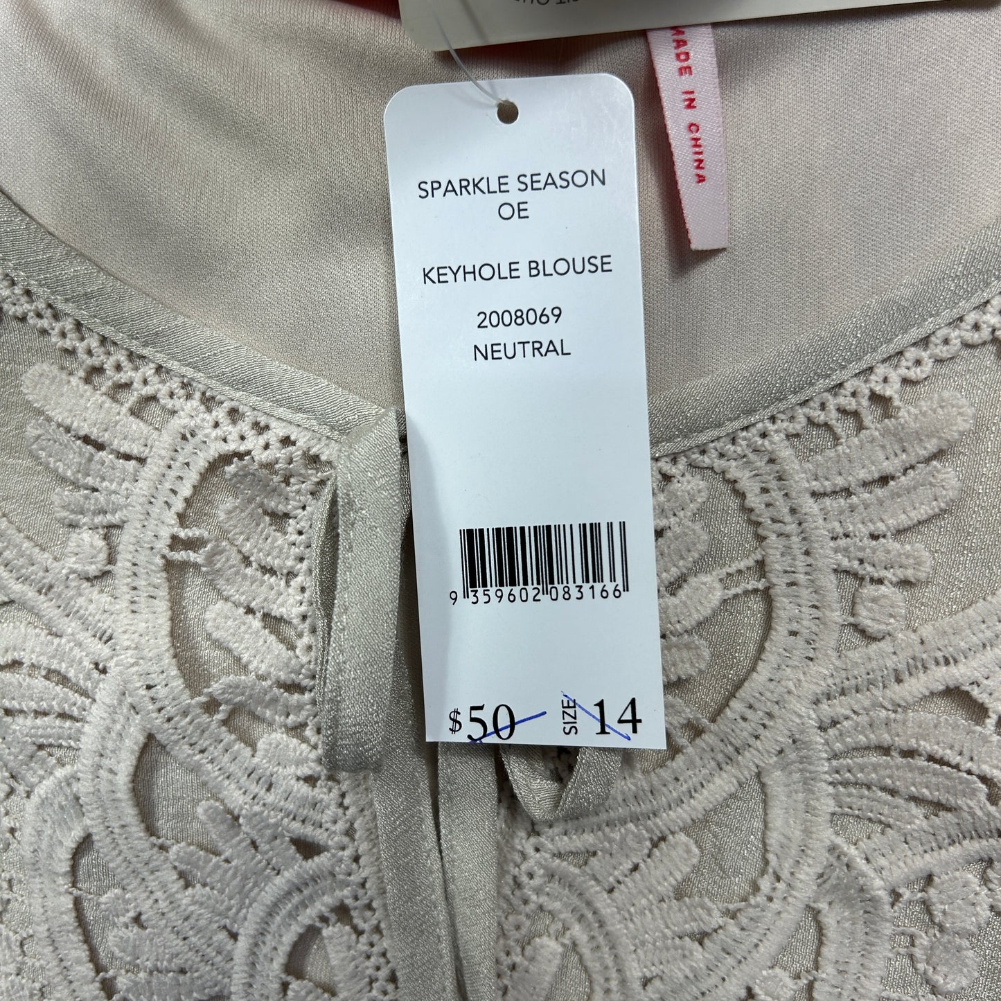 Millers Top Size 14 Beige Natural 3/4 Sleeve New
