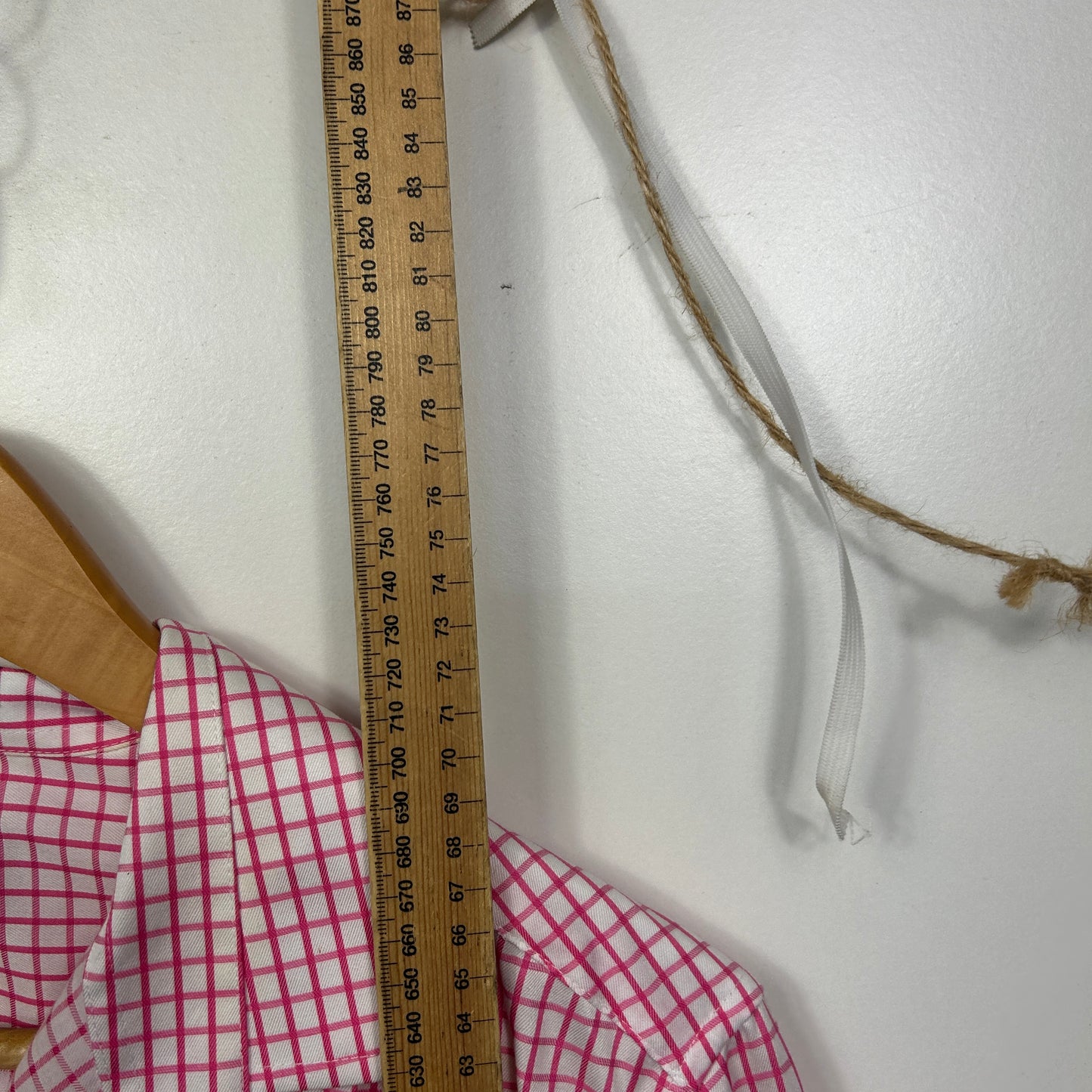 RB Sellars Pink White Gingham Check Long Sleeve Button Up Shirt - Size 16