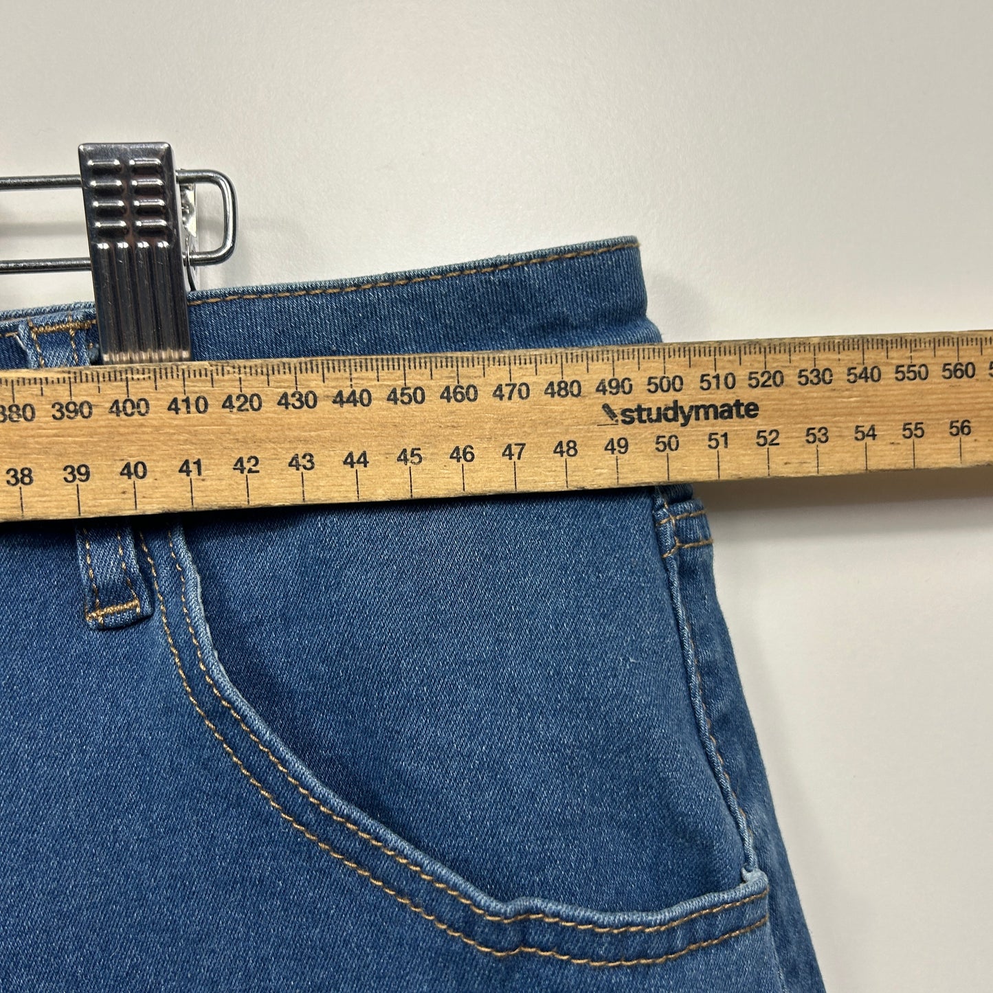 Shein Curve Denim Skirt Size 4XL 18 20 22 Frayed Hem Knee Length
