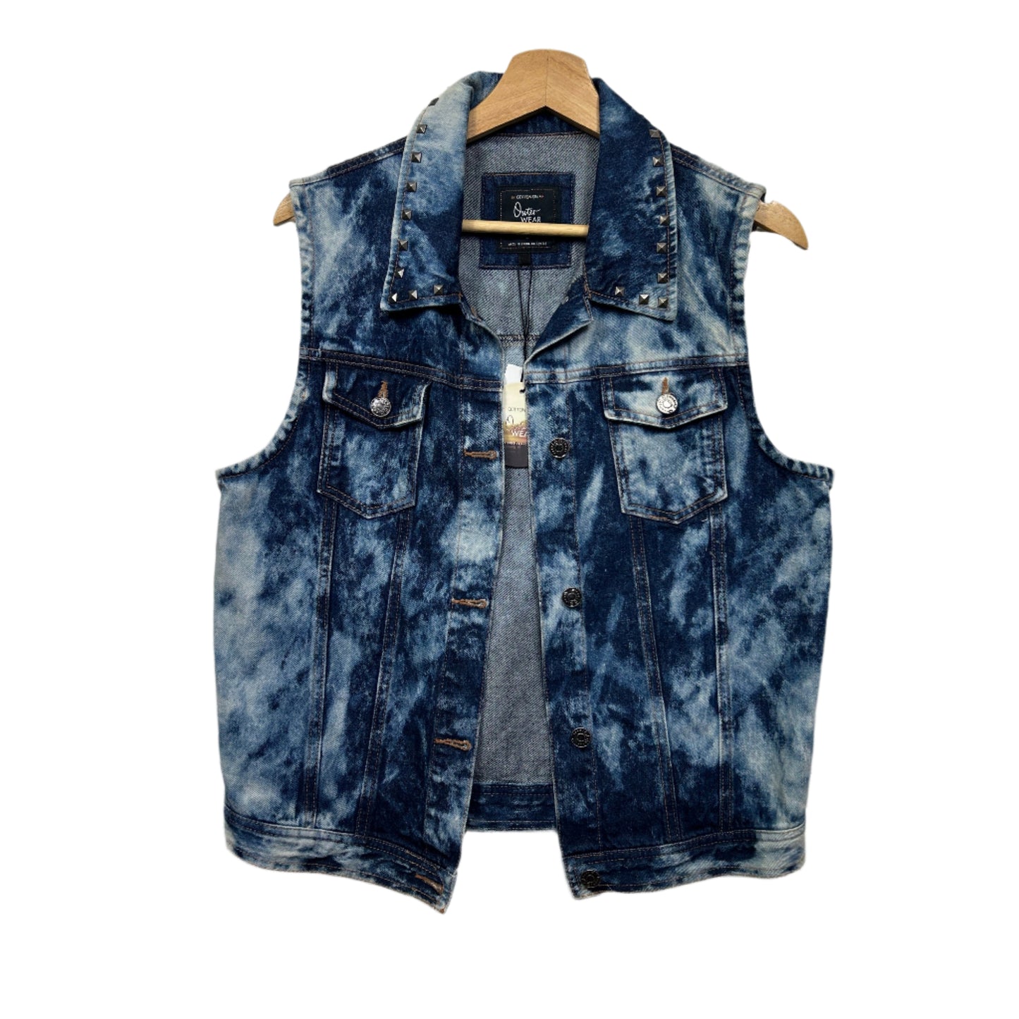 Cotton On Denim Vest Size Large 14 Acid Wash New