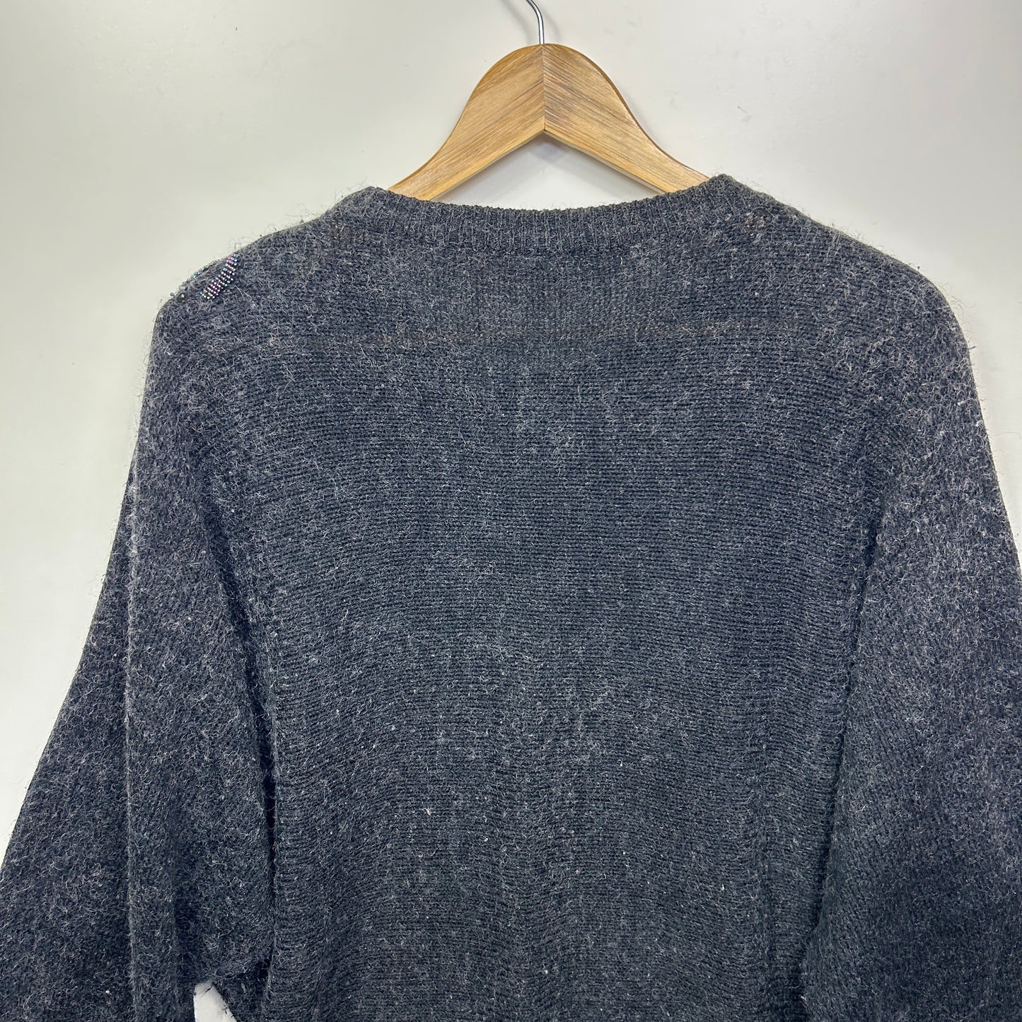 Vintage Jumper Size 14 Large? Grey Long Sleeve Sequins