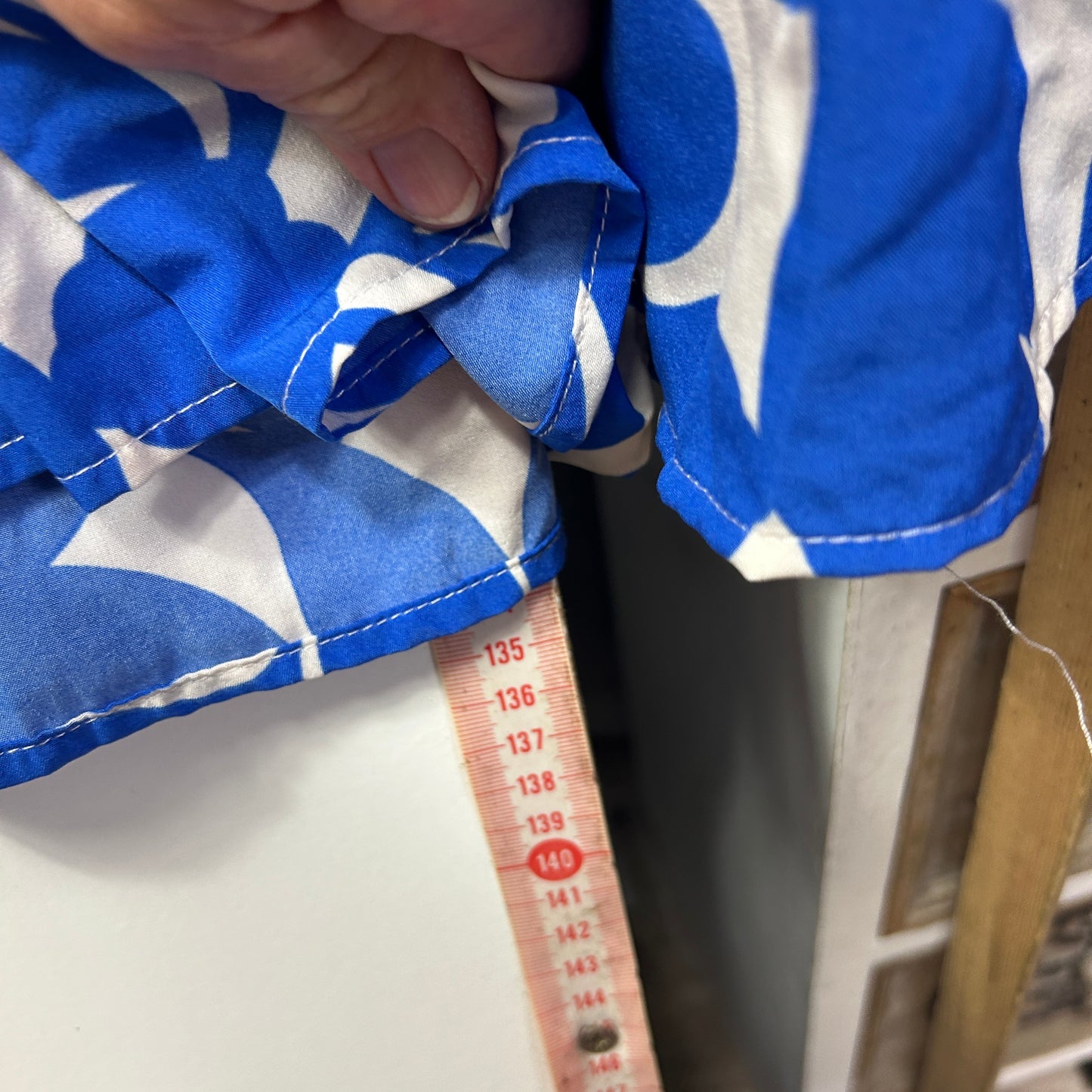 Henry Oscar Blue and White One Shoulder Maxi Dress - Size 18