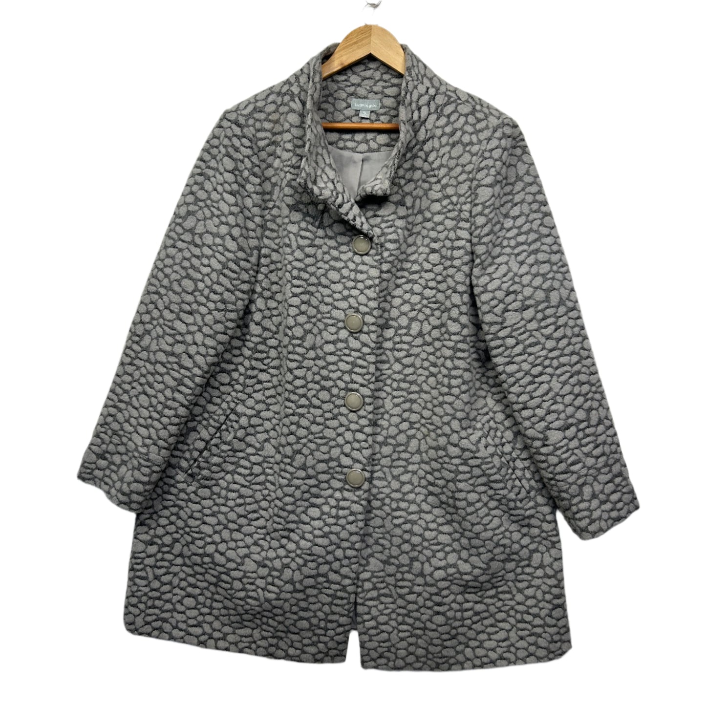 Suzanne Grae Jumper Jacket Size 16 XL Grey Long Sleeve Wool Blend