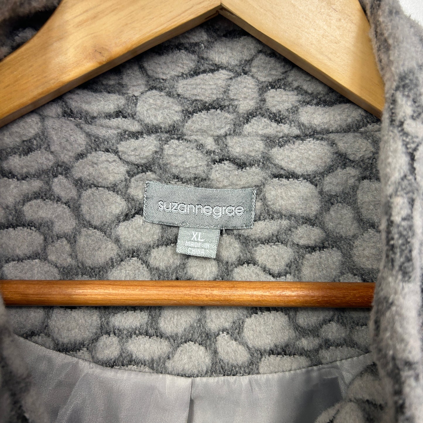 Suzanne Grae Jumper Jacket Size 16 XL Grey Long Sleeve Wool Blend
