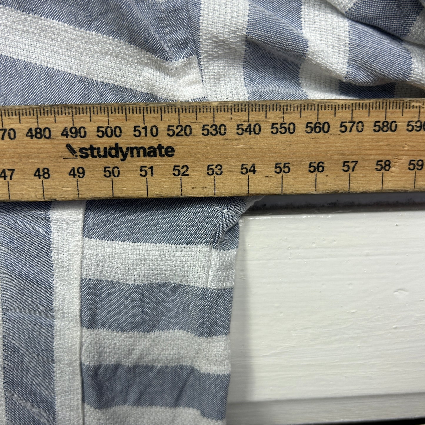 Luren Videl Top Size 16 XL Grey White Striped Button Up Viscose