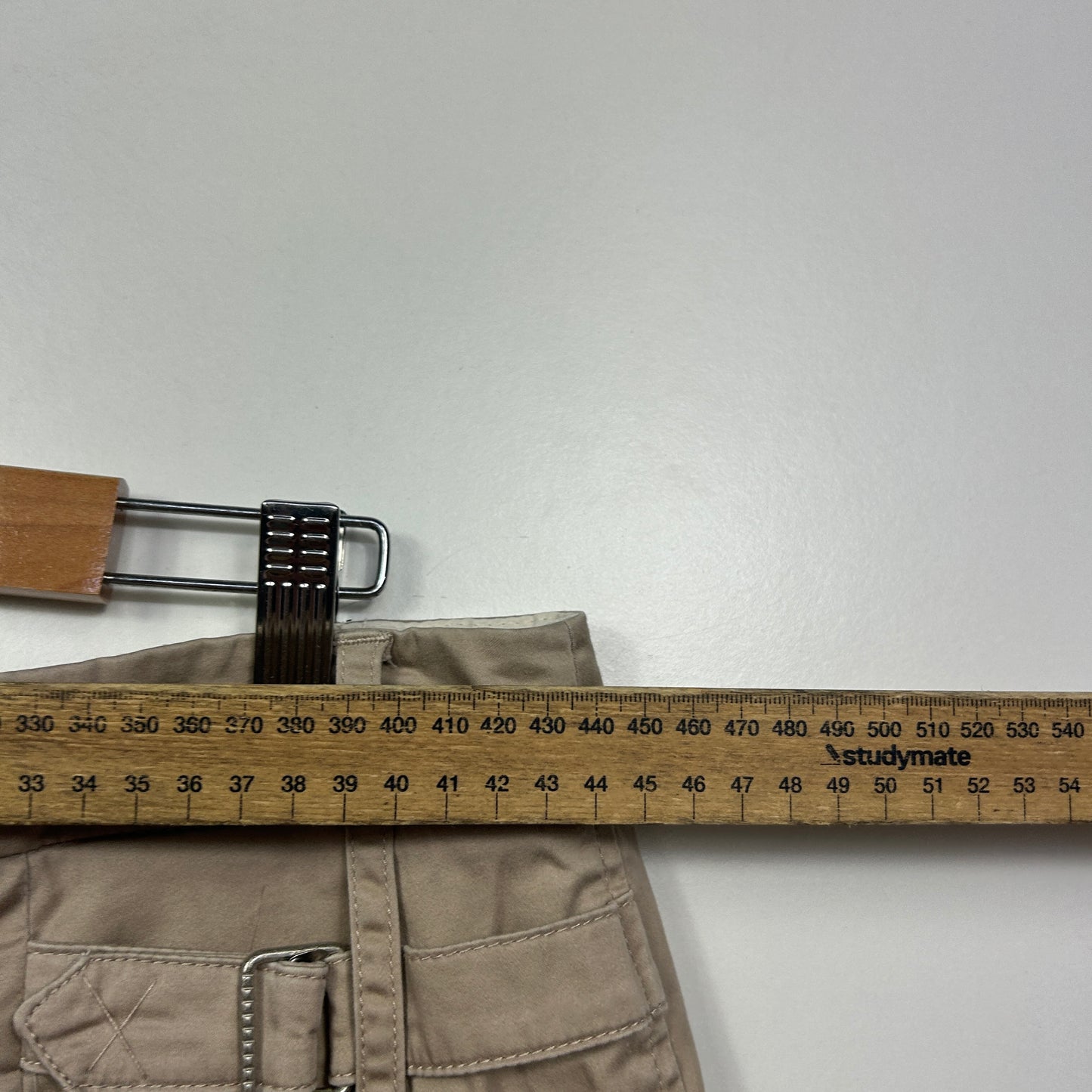 Sussan Khaki Bermuda Shorts with Cuffed Hem - Size 16