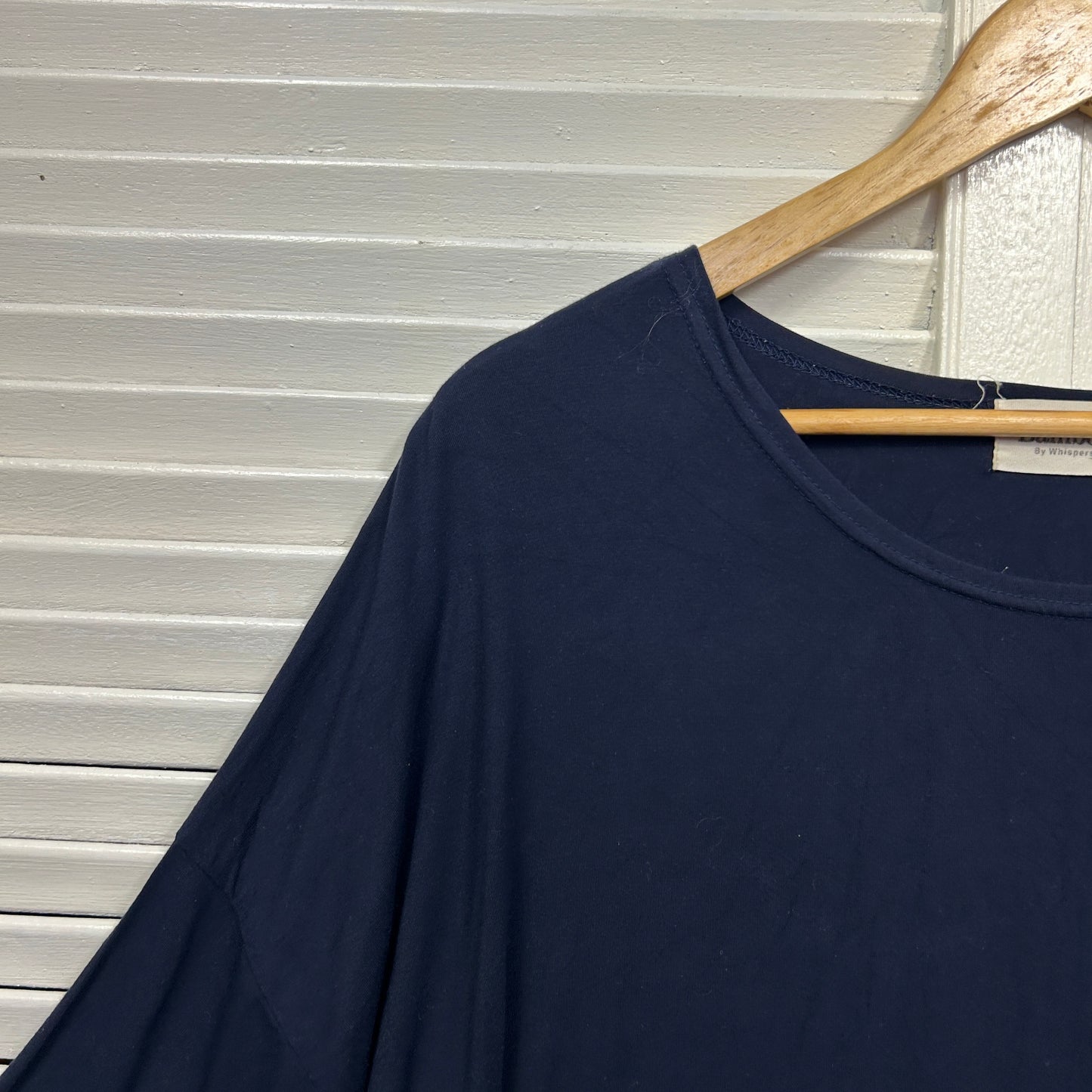 Whispers Bamboo Top Size 14 Large Long Sleeve Navy