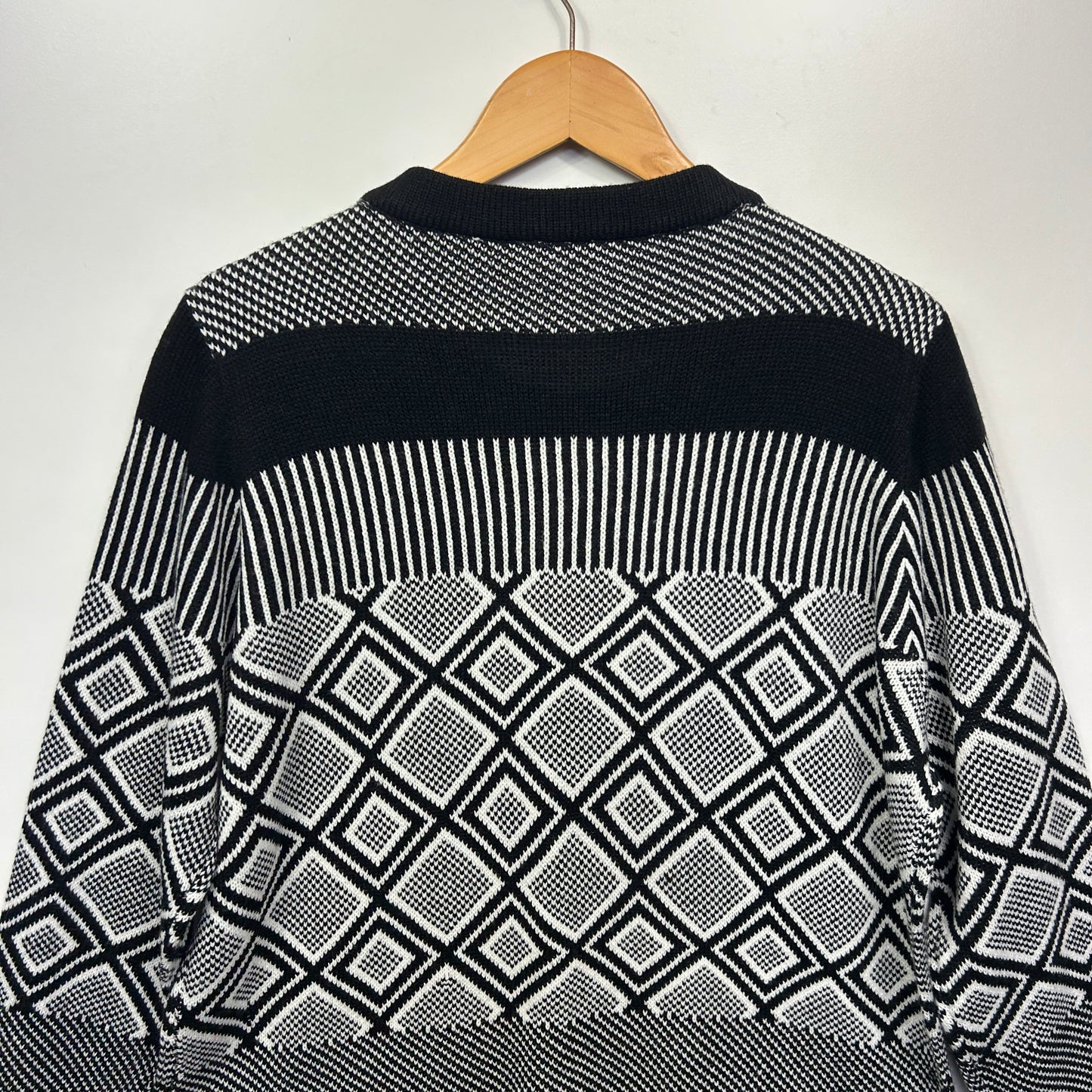 Millers Jumper Knit Cardigan Size Large 14 Full Zip Up Black White