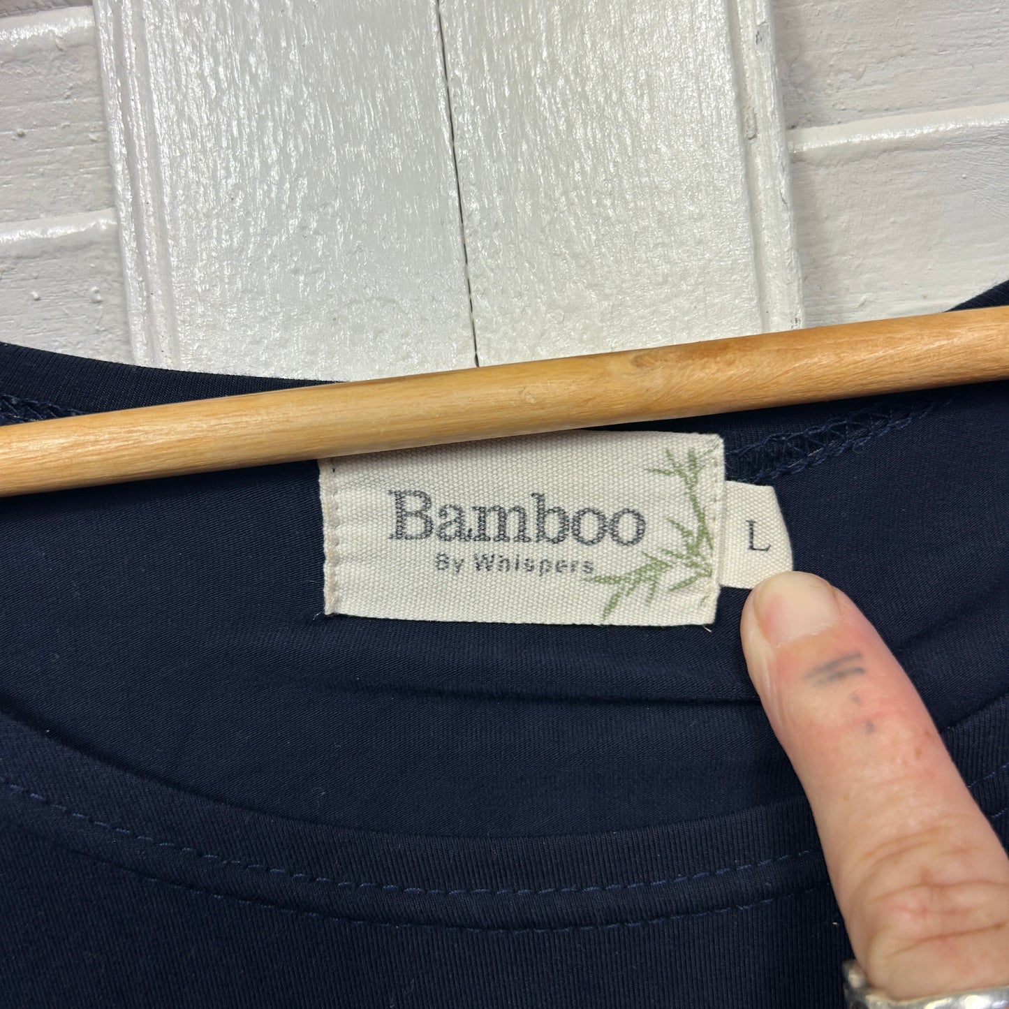 Whispers Bamboo Top Size 14 Large Long Sleeve Navy