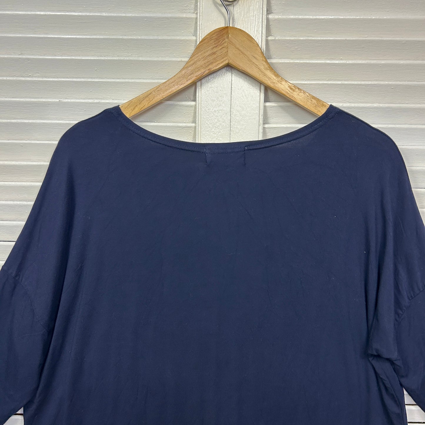 Whispers Bamboo Top Size 14 Large Long Sleeve Navy
