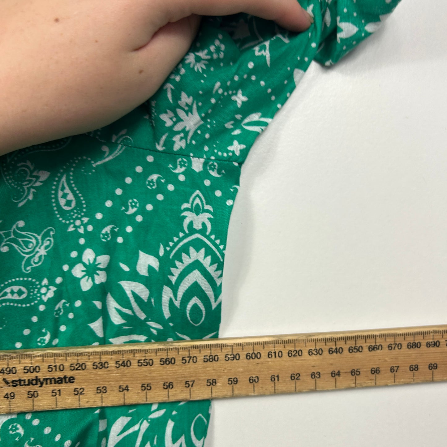 Millers Green Paisley Print Shirt - Size 22