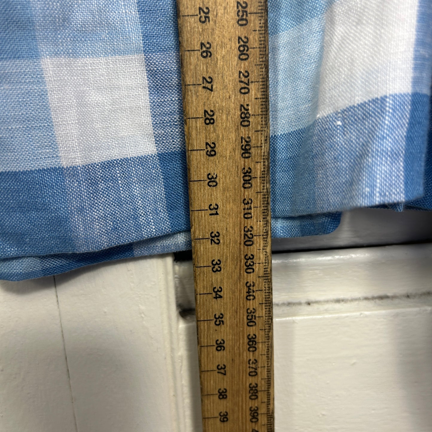 Seed Heritage Linen Crop Top Size 16 Gingham Check Blue