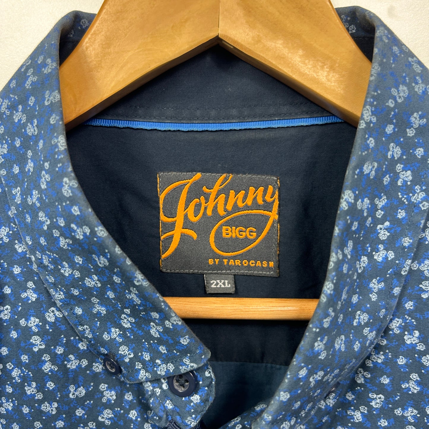 Johnny Bigg Shirt Size 2XL Blue Long Sleeve Floral
