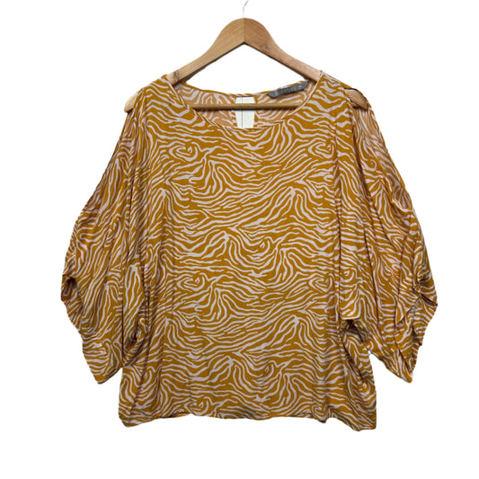 Katies Top Size 14 Mustard Spilt Sleeve