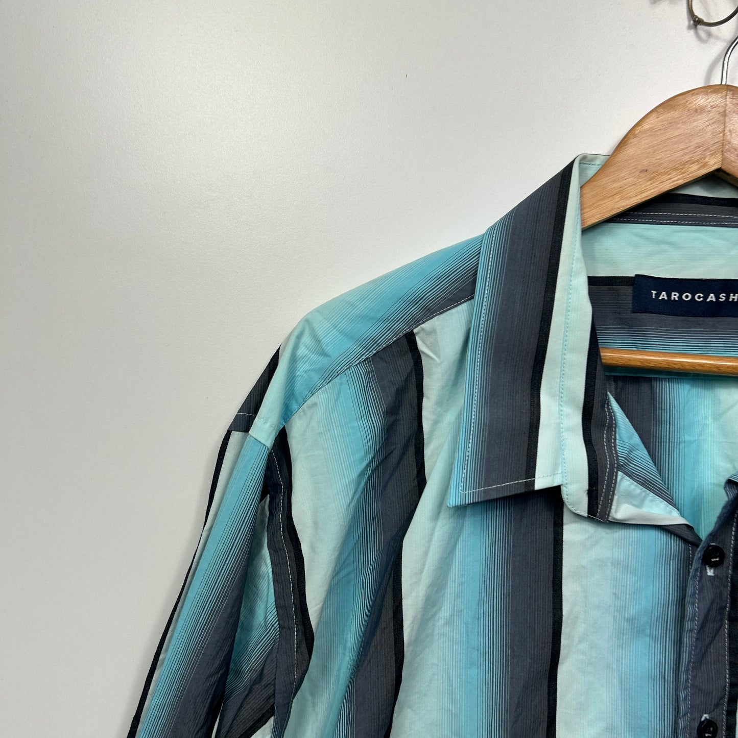 Tarocash Shirt Size 3XL Blue Striped Long Sleeve