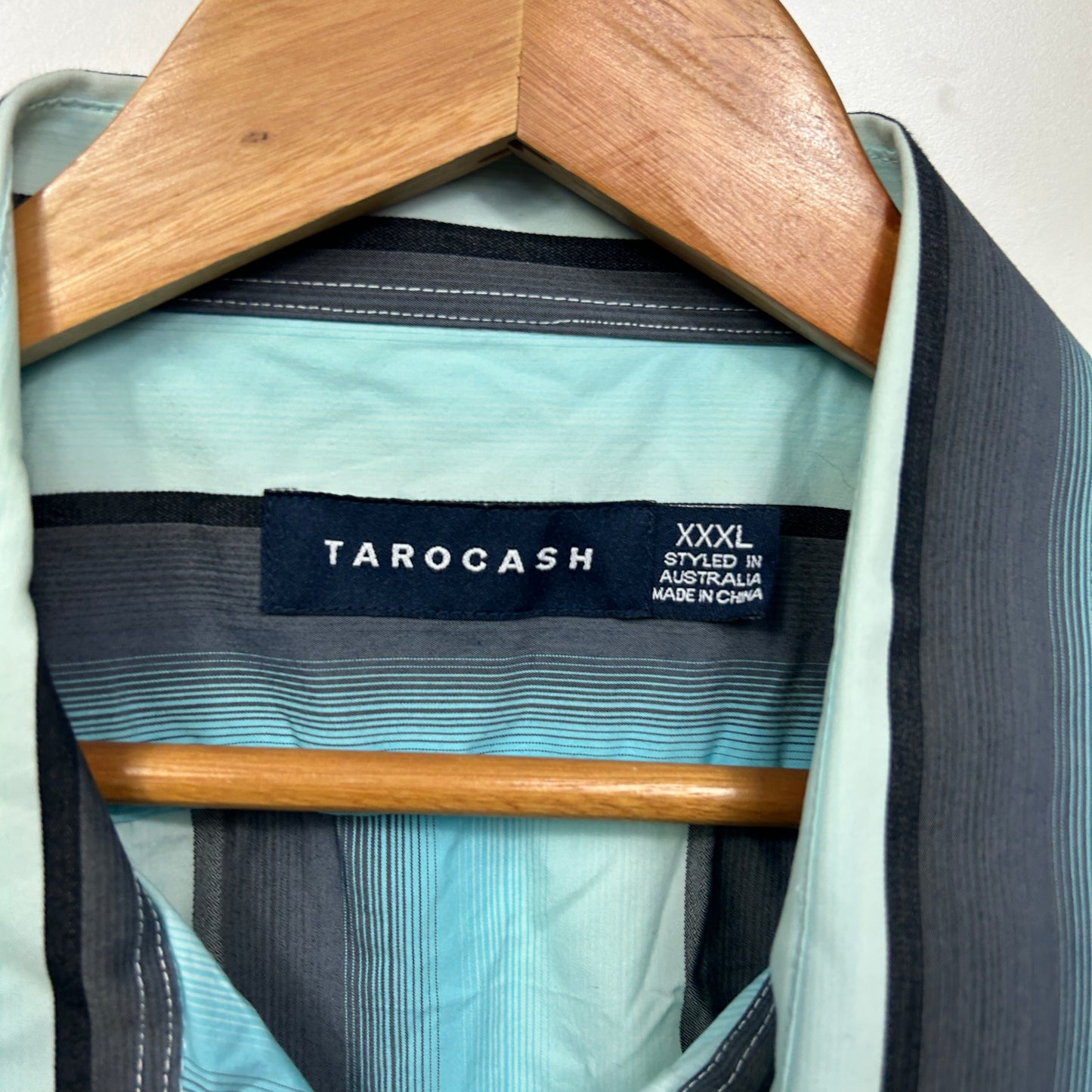 Tarocash Shirt Size 3XL Blue Striped Long Sleeve