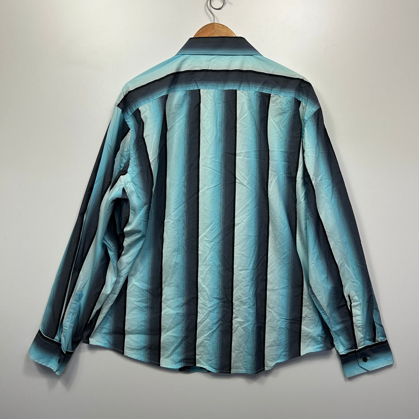 Tarocash Shirt Size 3XL Blue Striped Long Sleeve