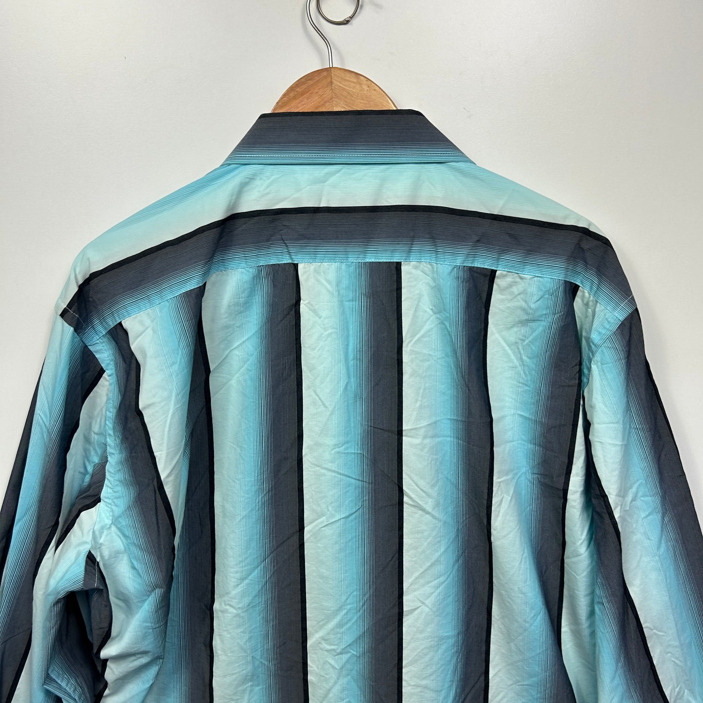 Tarocash Shirt Size 3XL Blue Striped Long Sleeve