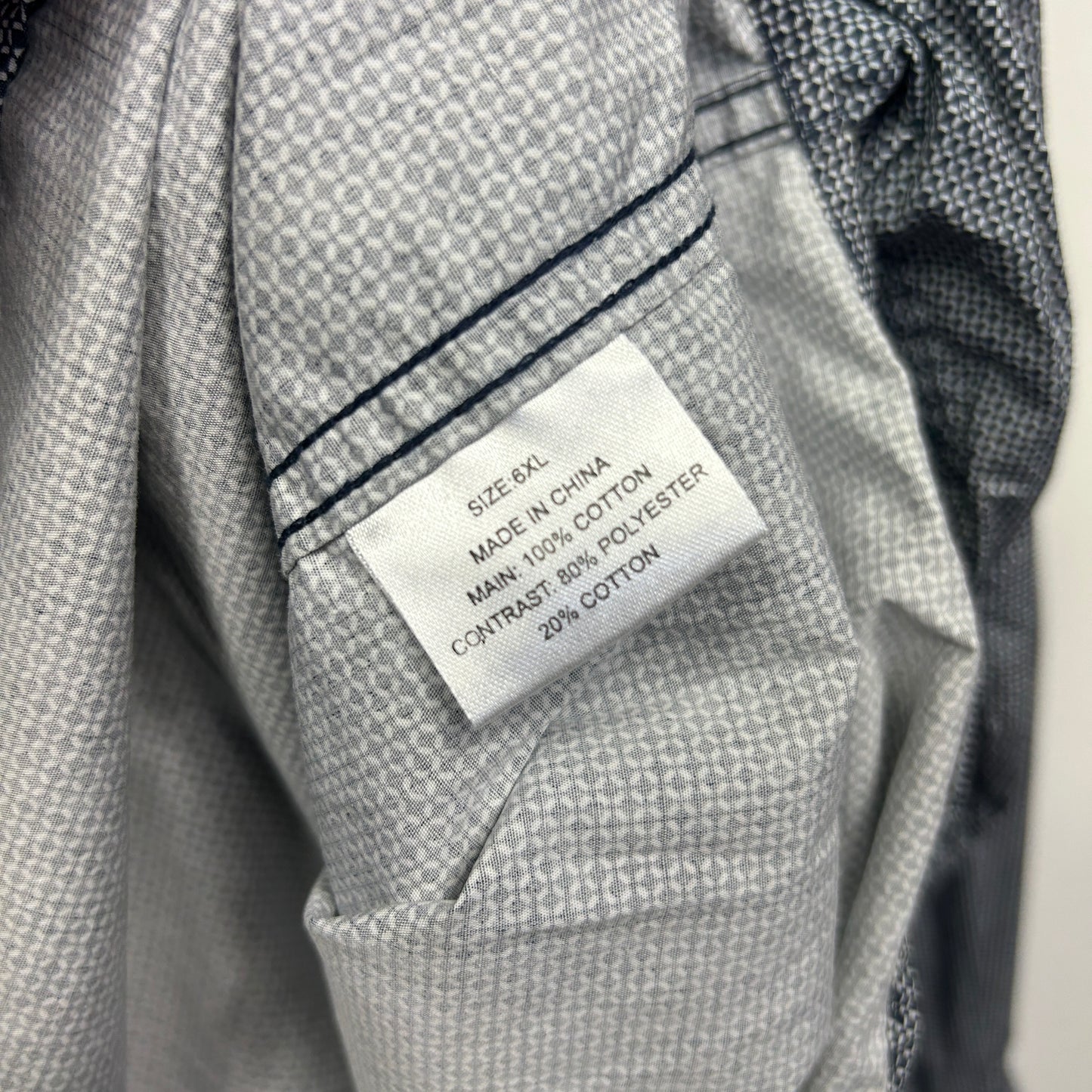 Jack Stone Shirt Size 6XL Grey Long Sleeve
