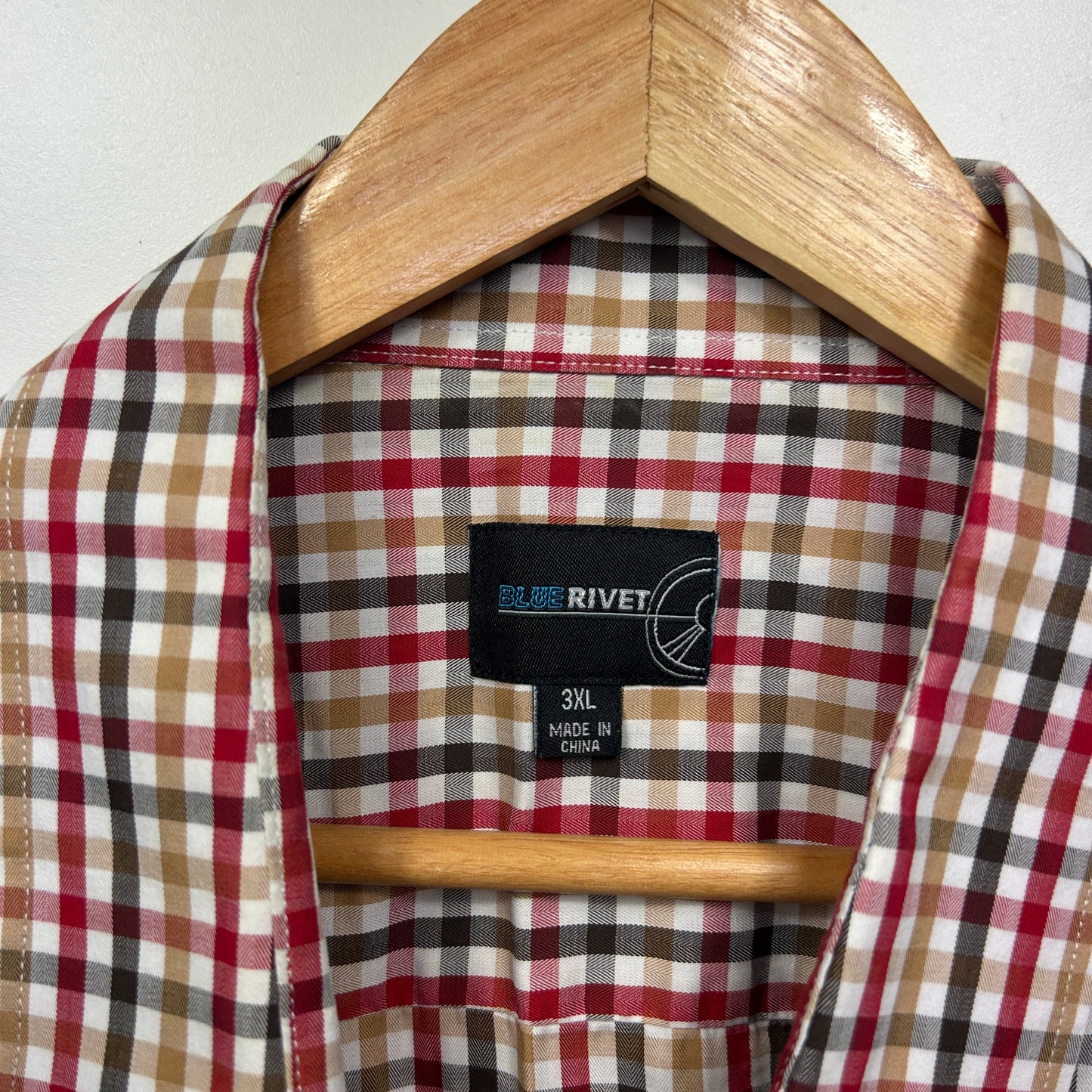 Blue Rivet Mens Shirt Size 3XL Long Sleeve Check
