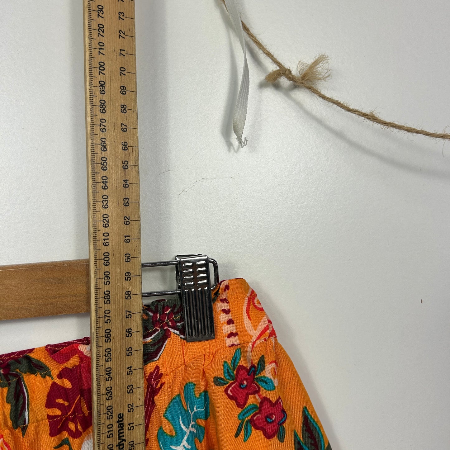 Rockmans Orange Floral Print Off The Shoulder Top - Size 14