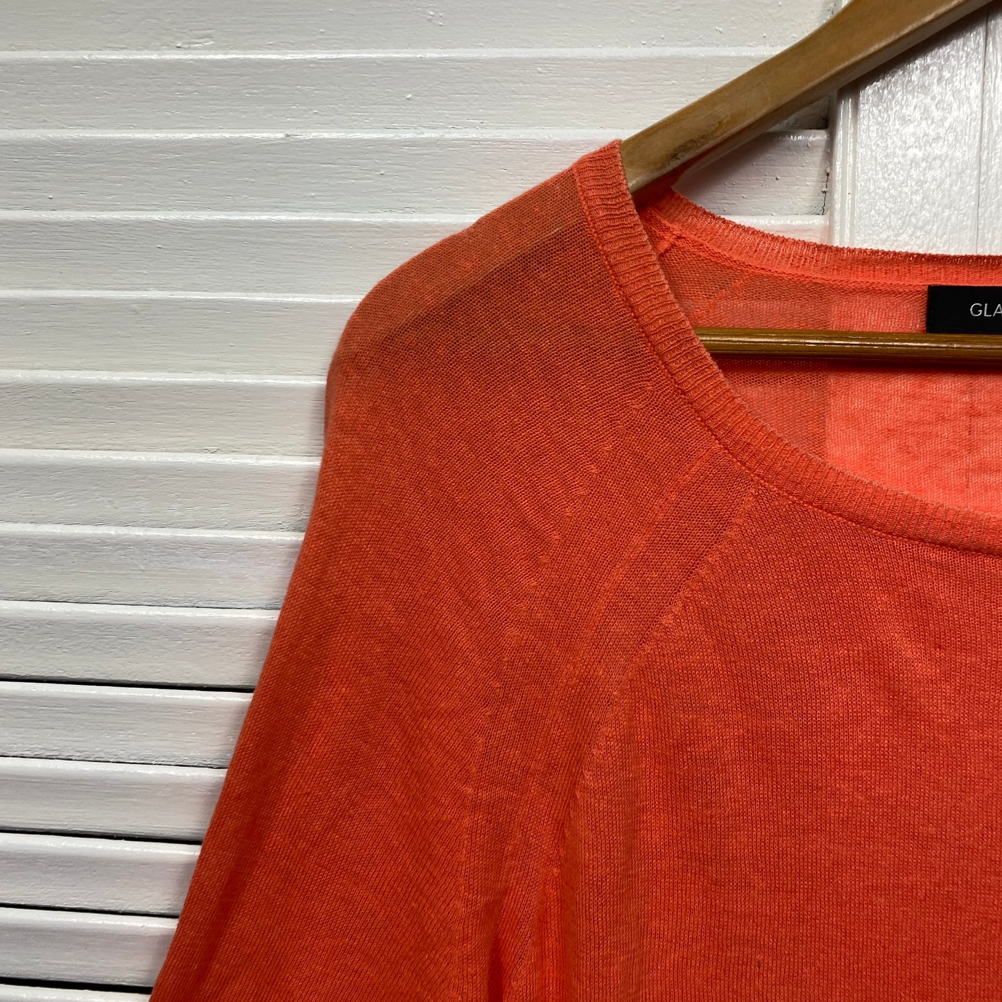 Glassons Knit Top Size 14 Large Orange Lightweight