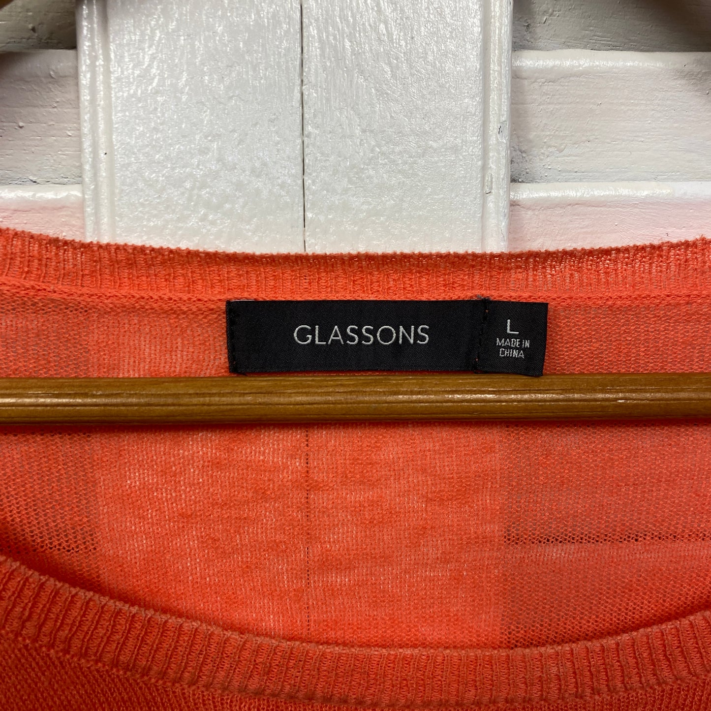 Glassons Knit Top Size 14 Large Orange Lightweight