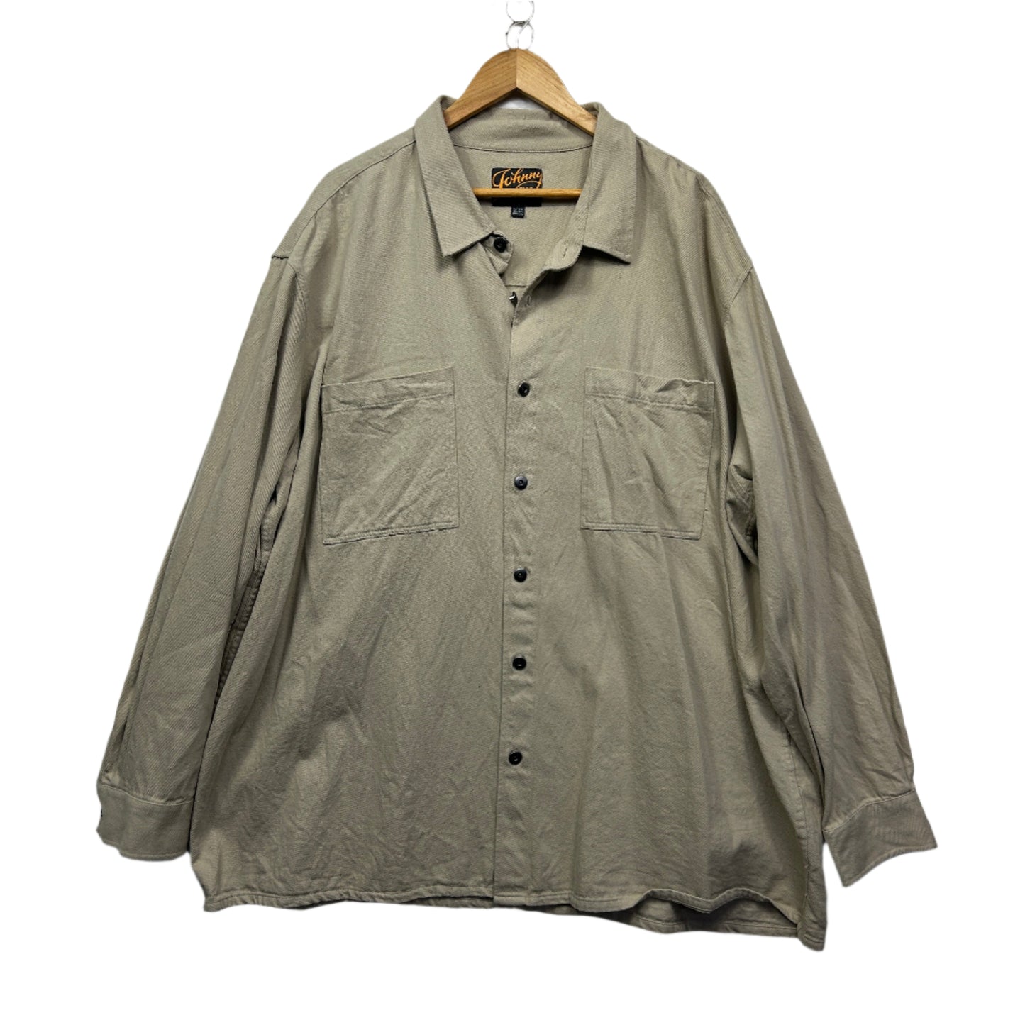 Johnny Bigg Shirt Size 5XL Khaki Long Sleeve