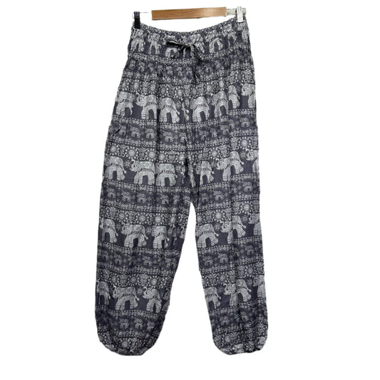 Boho Harem Pants Size  16 18 Black White Elastic Ankle