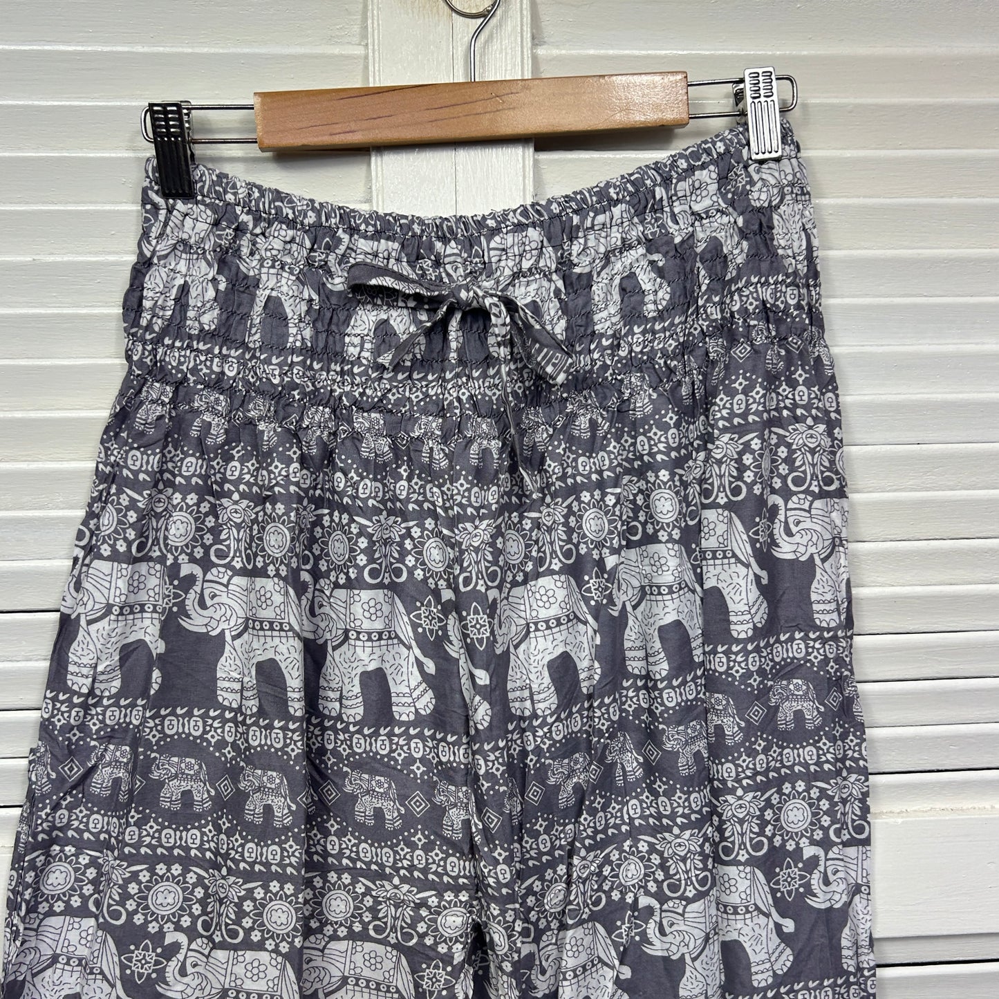 Boho Harem Pants Size 16 18 Black White Elastic Ankle