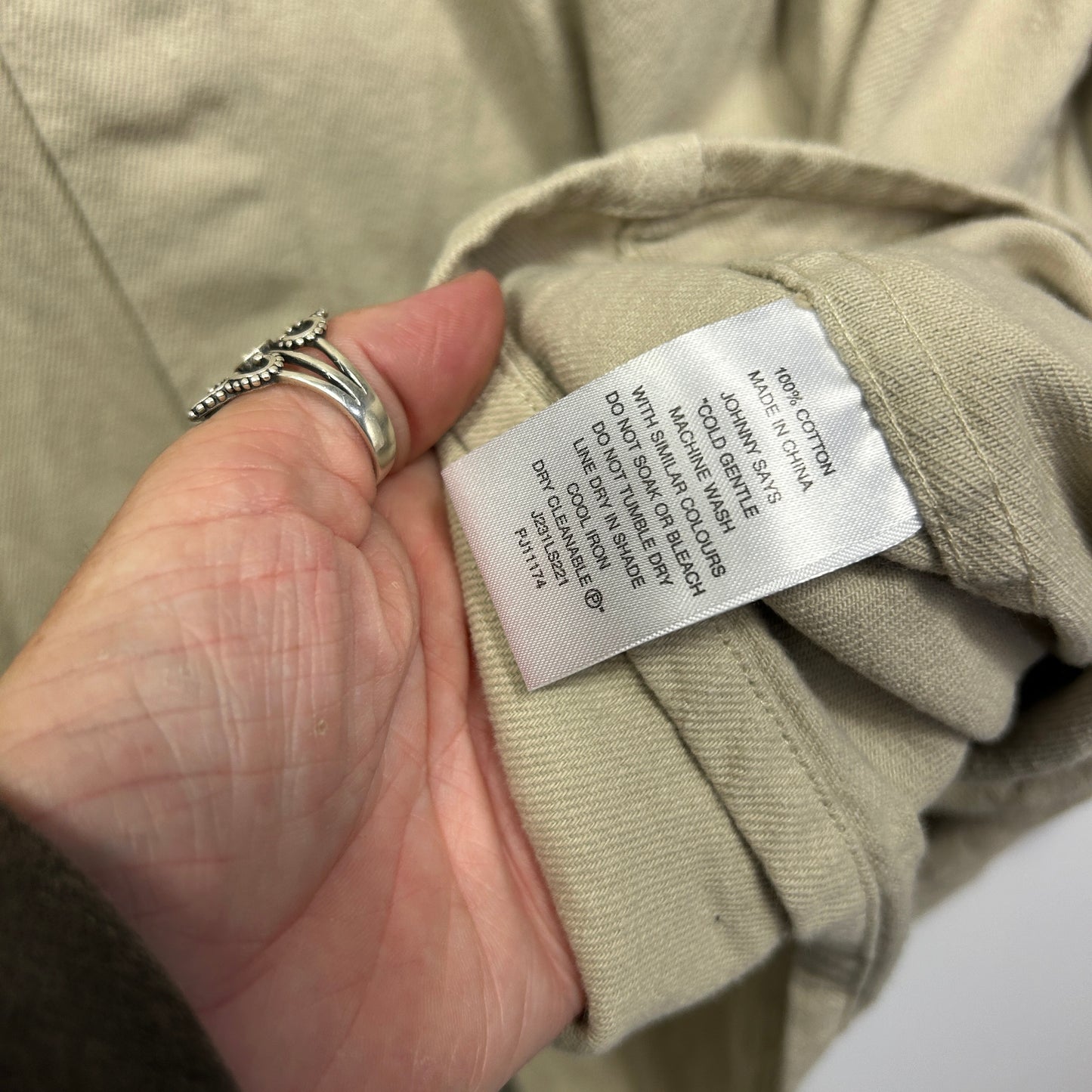 Johnny Bigg Shirt Size 5XL Khaki Long Sleeve