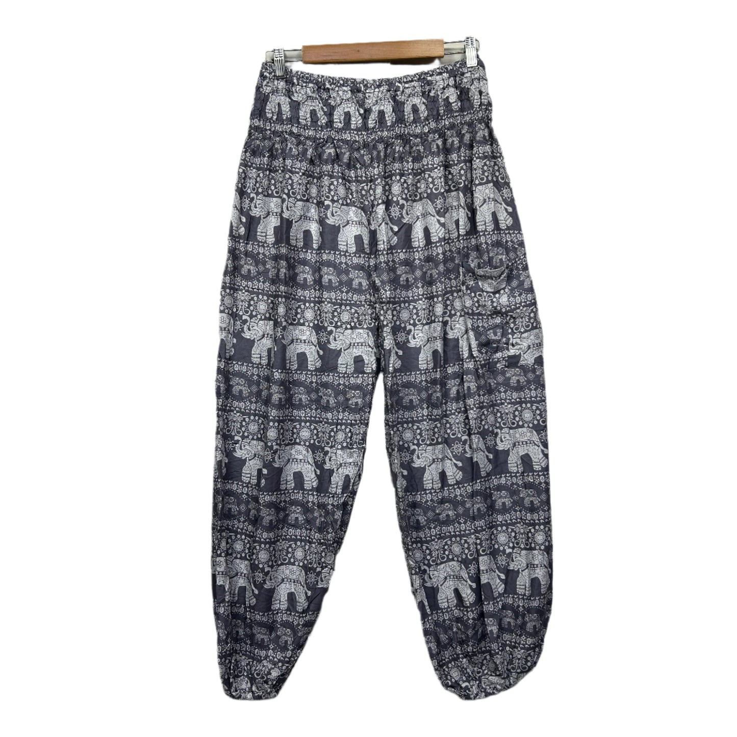 Boho Harem Pants Size 16 18 Black White Elastic Ankle