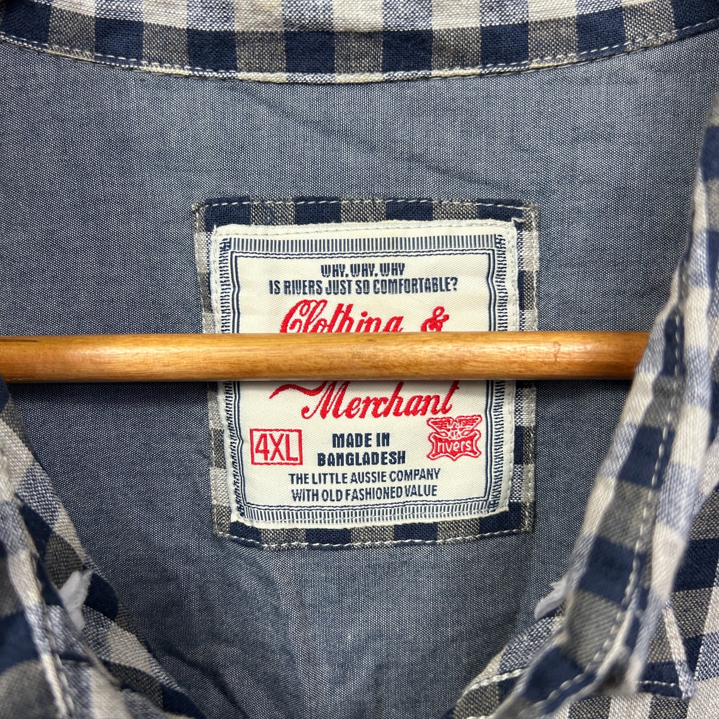 Rivers Shirt Size 4XL Short Sleeve Check