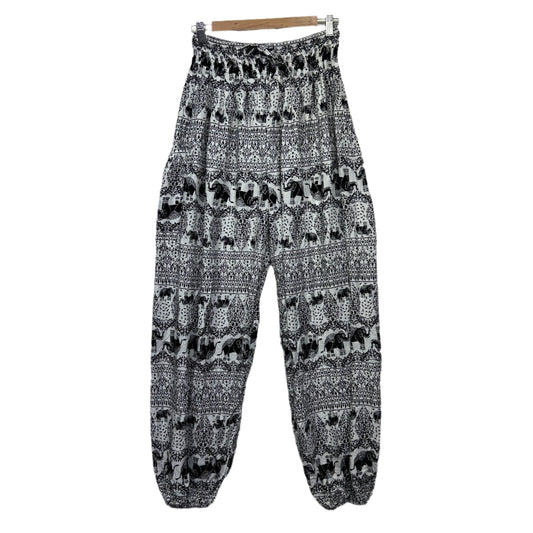 Boho Harem Pants Size  16 18 Black White Elastic Ankle