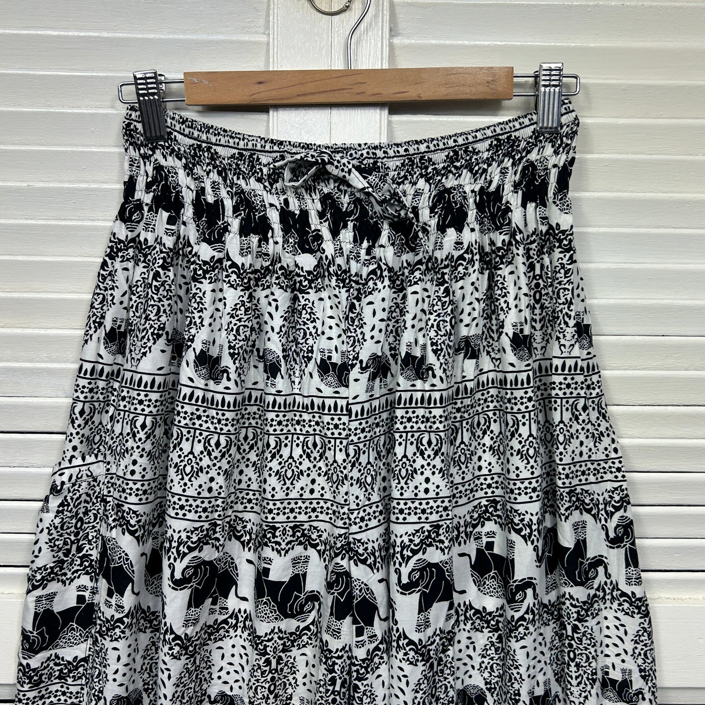 Boho Harem Pants Size 16 18 Black White Elastic Ankle