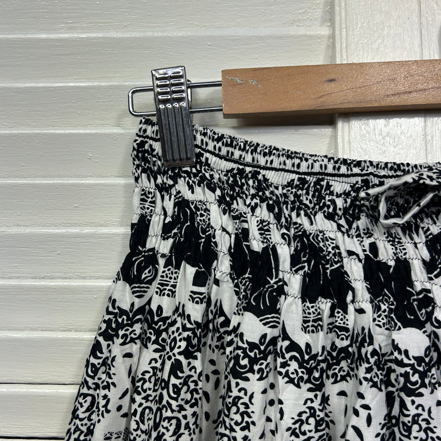 Boho Harem Pants Size 16 18 Black White Elastic Ankle