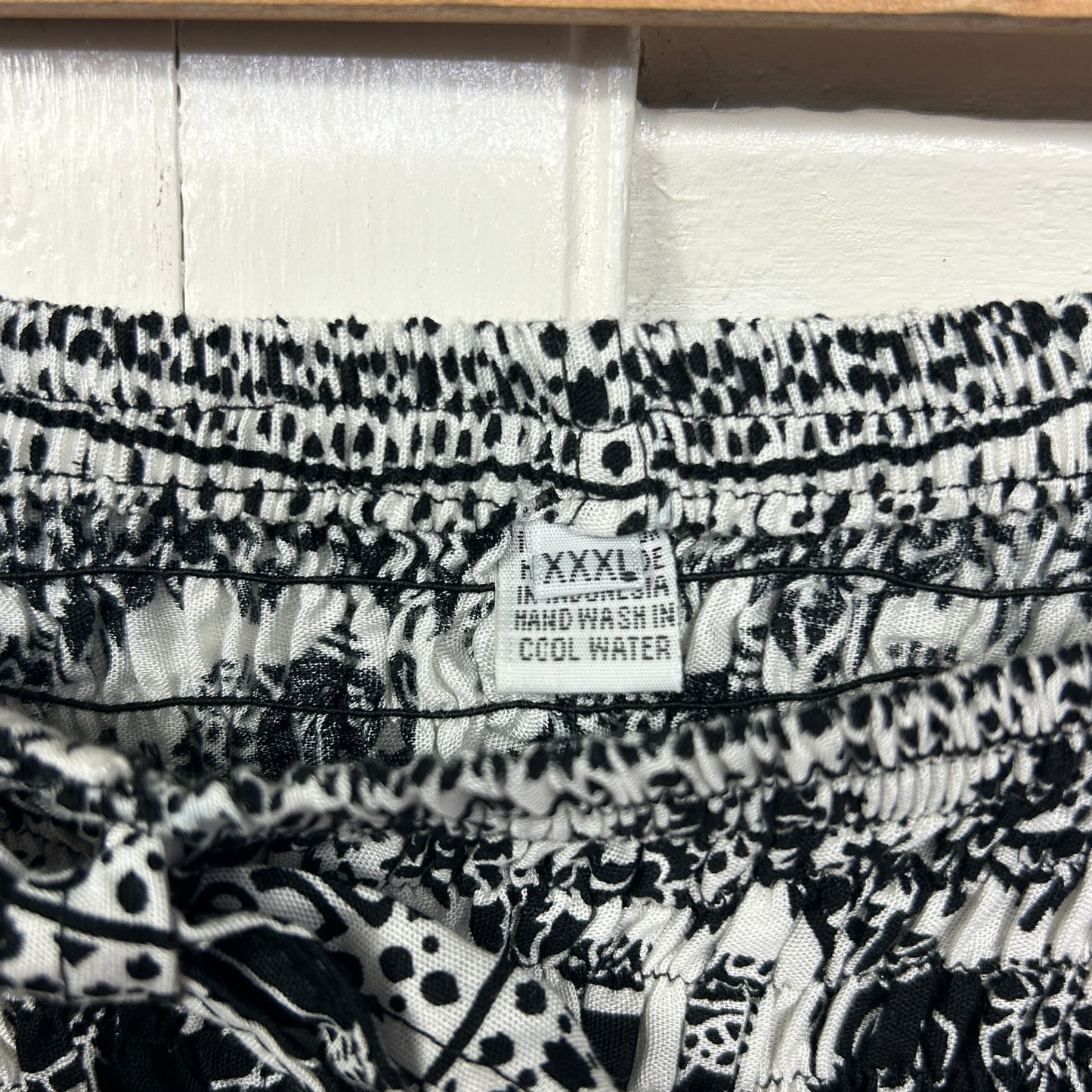 Boho Harem Pants Size 16 18 Black White Elastic Ankle