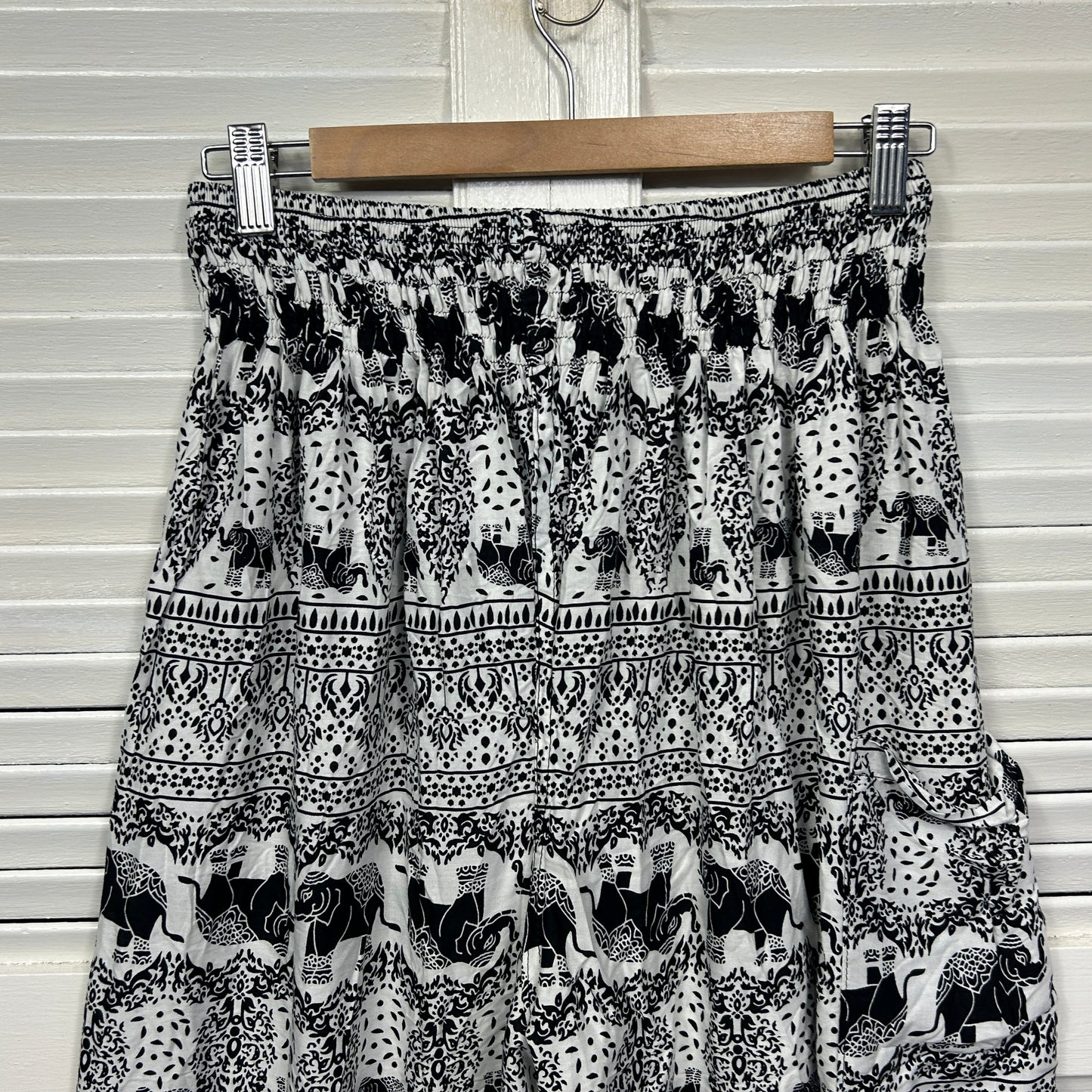 Boho Harem Pants Size 16 18 Black White Elastic Ankle