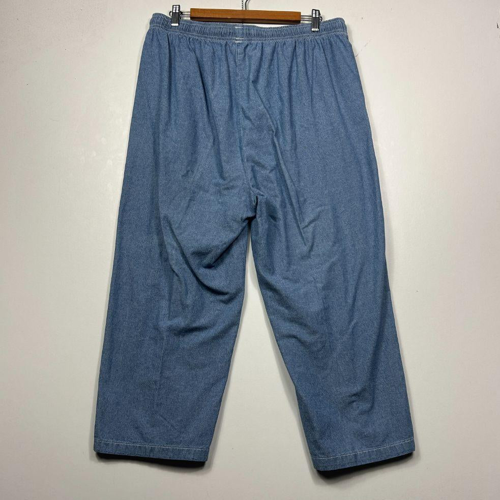 Damart Blue Cotton Pants - Size 16