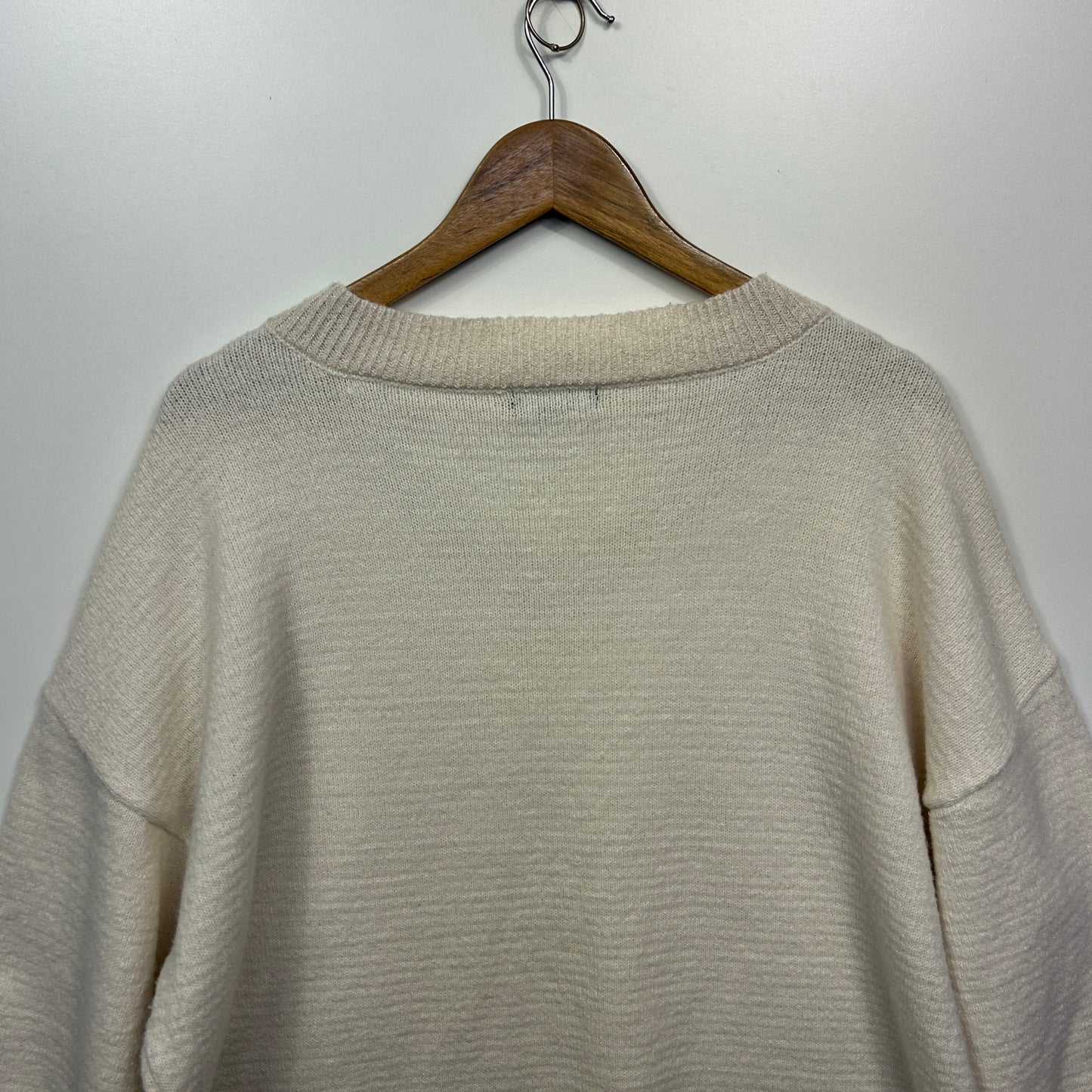 beme Jumper Size 16 18 Cream Stars Sequins Long Sleeve