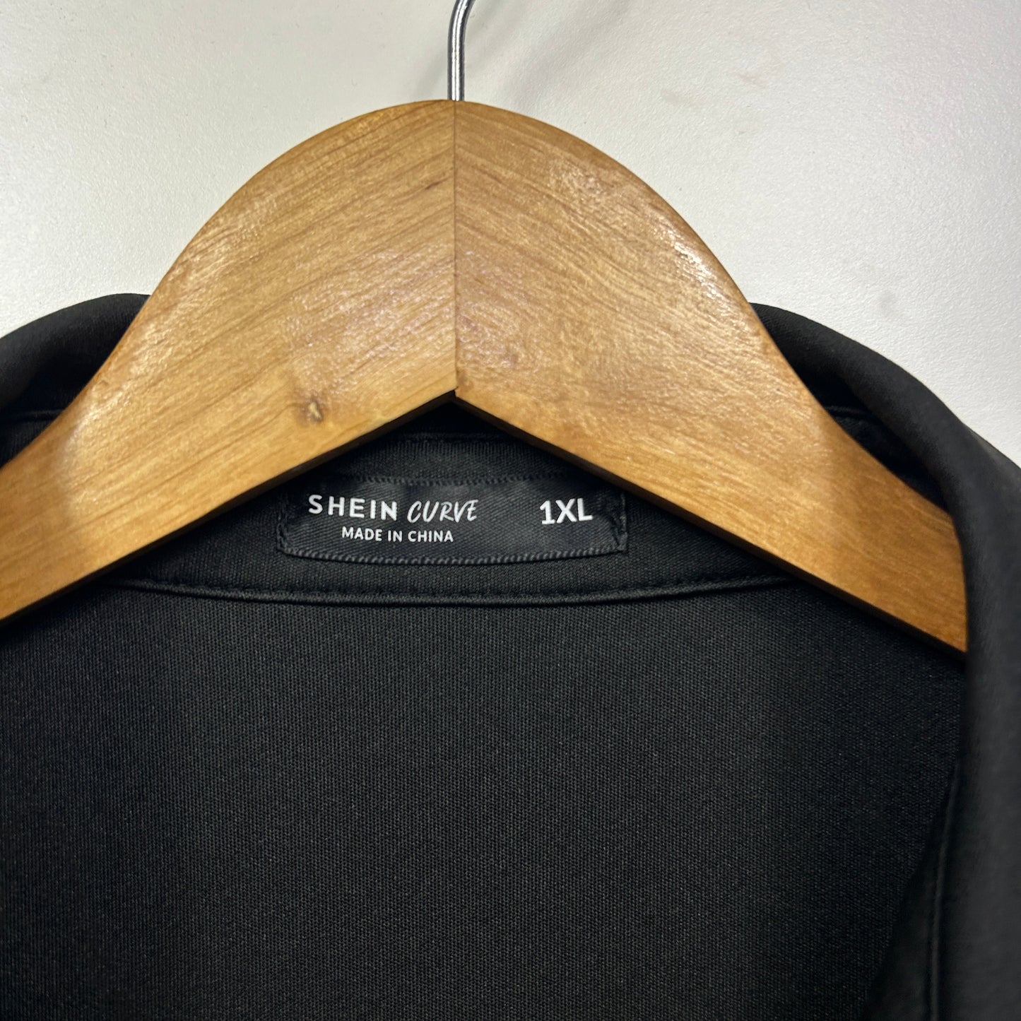 Shein Dress Size 14 16 1XL Black Long Sleeve Button Up