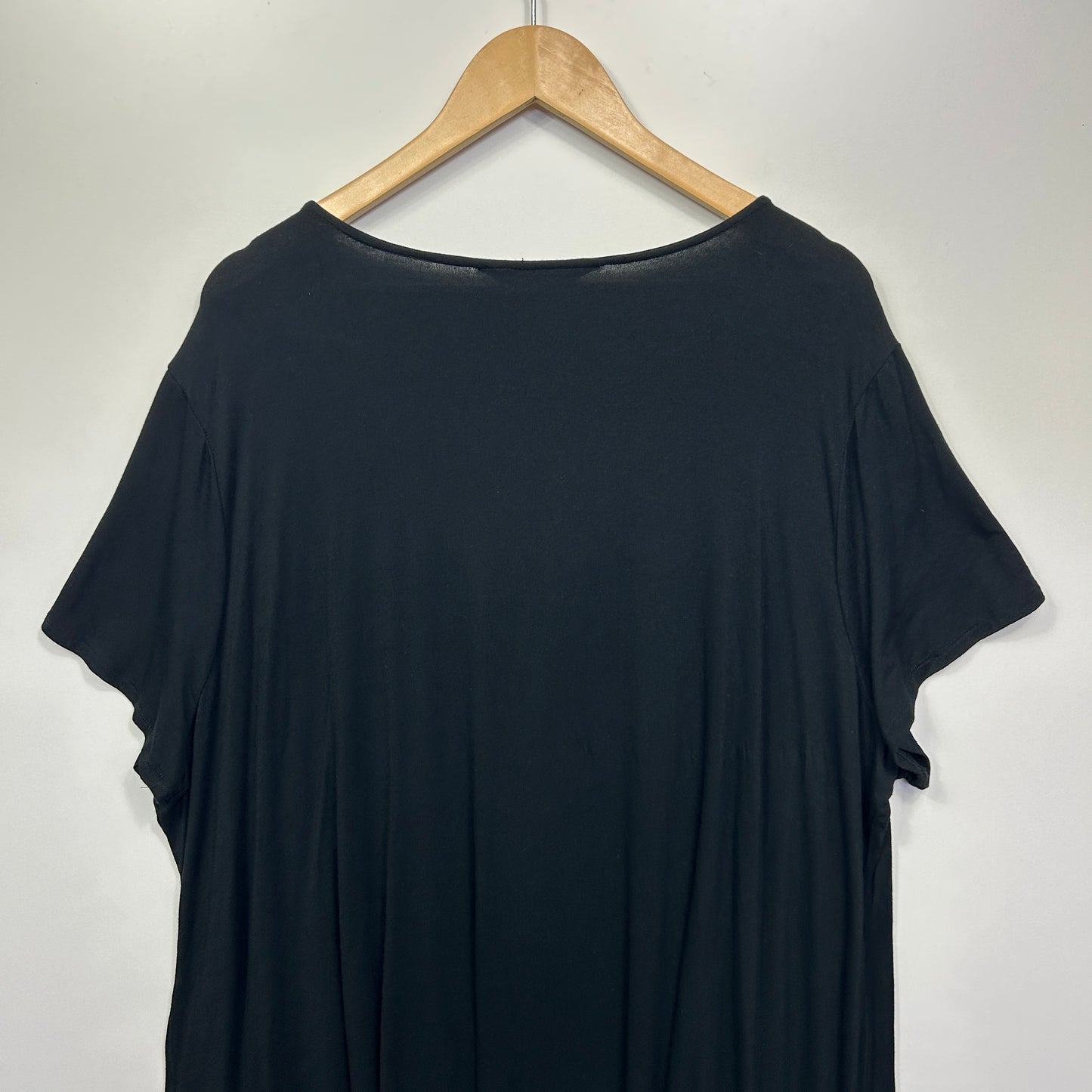 beme Tunic Top Size 20 Large Plus Black Short Sleeve