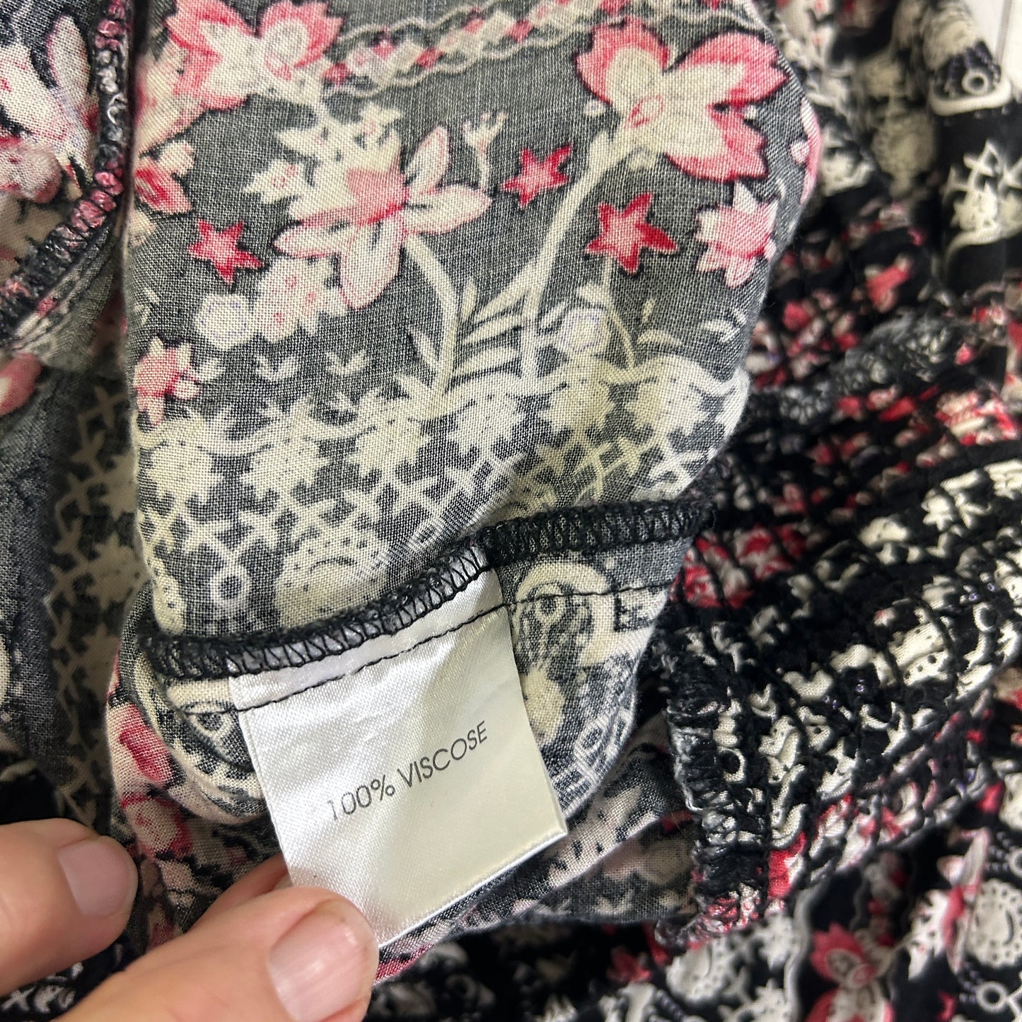 Crossroads Black Floral Print Pants - Size 16