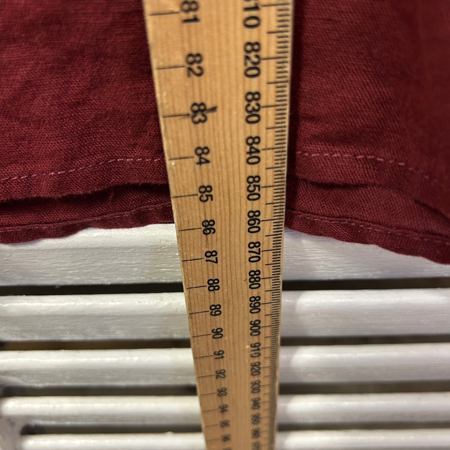 Tarocash Shirt Size 4XL Maroon Long Sleeve Linen Blend New